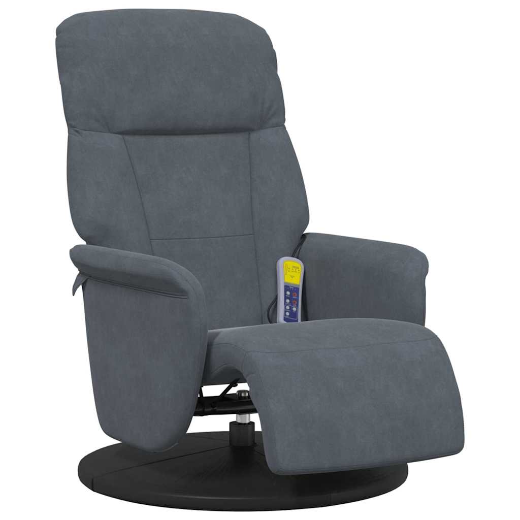 Massage Recliner Stoel Donkergrijs 91 x 71 x 105.5 cm Fluweel is nu te koop bij PeponiXL, paradijselijk wonen!
