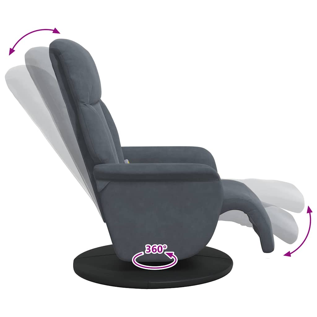 Massage Recliner Stoel Donkergrijs 91 x 71 x 105.5 cm Fluweel is nu te koop bij PeponiXL, paradijselijk wonen!