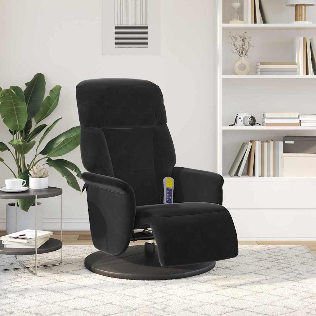 Massage Recliner Stoel Zwart 91 x 71 x 105.5 cm Fluweel is nu te koop bij PeponiXL, paradijselijk wonen!