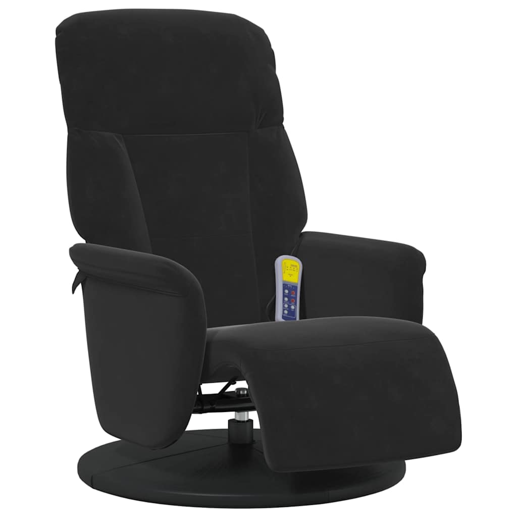 Massage Recliner Stoel Zwart 91 x 71 x 105.5 cm Fluweel is nu te koop bij PeponiXL, paradijselijk wonen!
