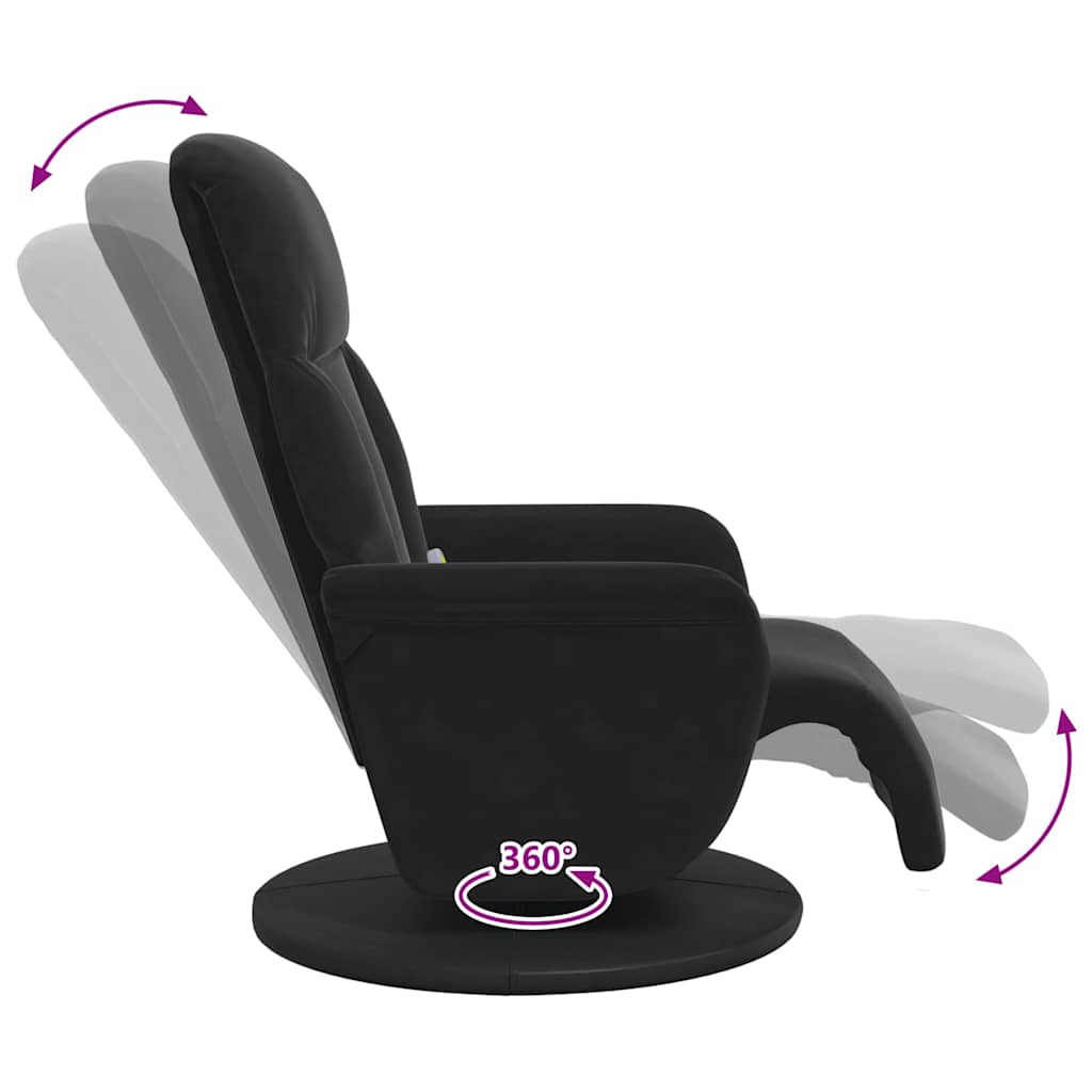 Massage Recliner Stoel Zwart 91 x 71 x 105.5 cm Fluweel is nu te koop bij PeponiXL, paradijselijk wonen!