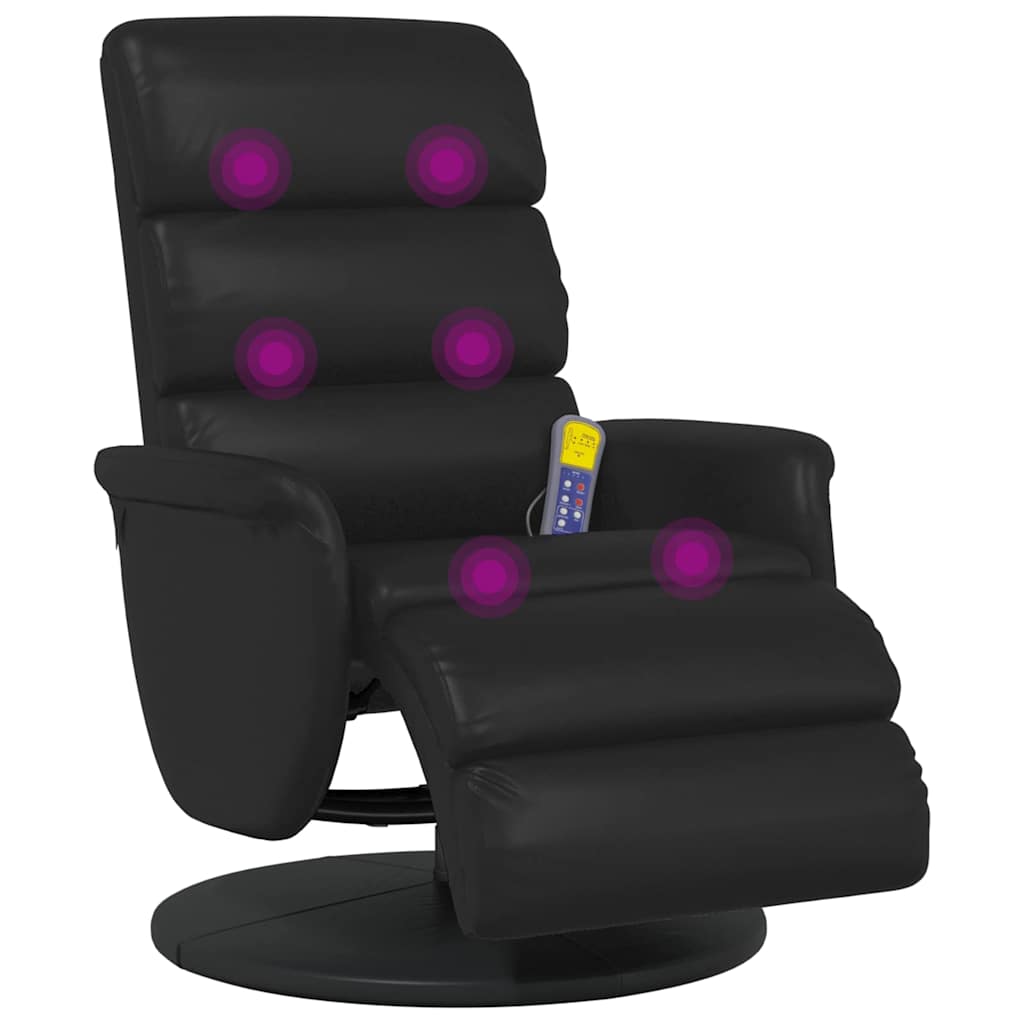 Massage Recliner Stoel Zwart 71 x 98 x 106 cm Nep Leer is nu te koop bij PeponiXL, paradijselijk wonen!