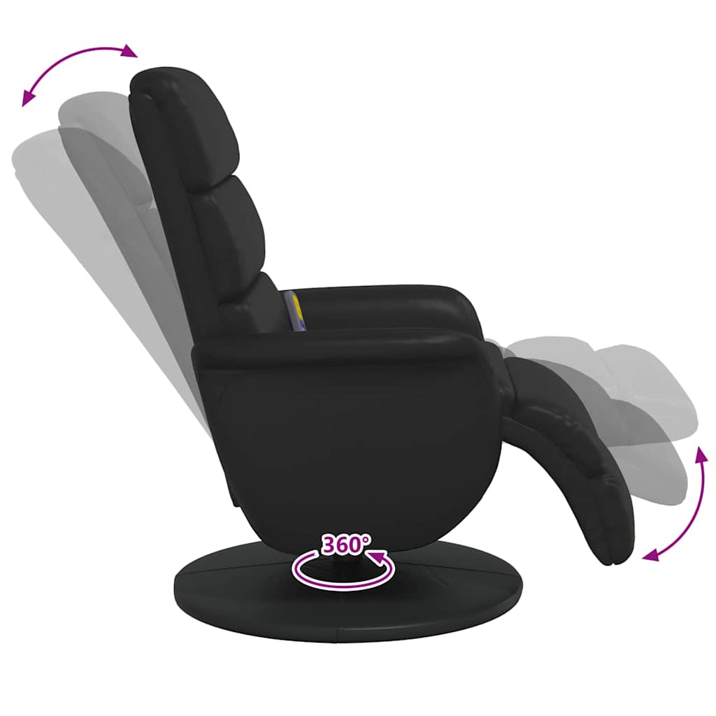 Massage Recliner Stoel Zwart 71 x 98 x 106 cm Nep Leer is nu te koop bij PeponiXL, paradijselijk wonen!