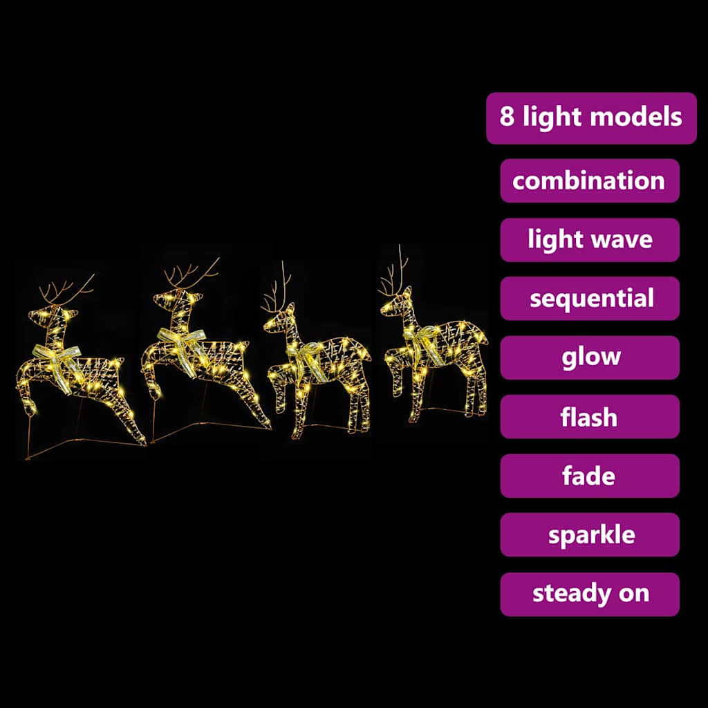 LED Rendieren met 80 LED 4 pcs Goud PET is nu te koop bij PeponiXL, paradijselijk wonen!