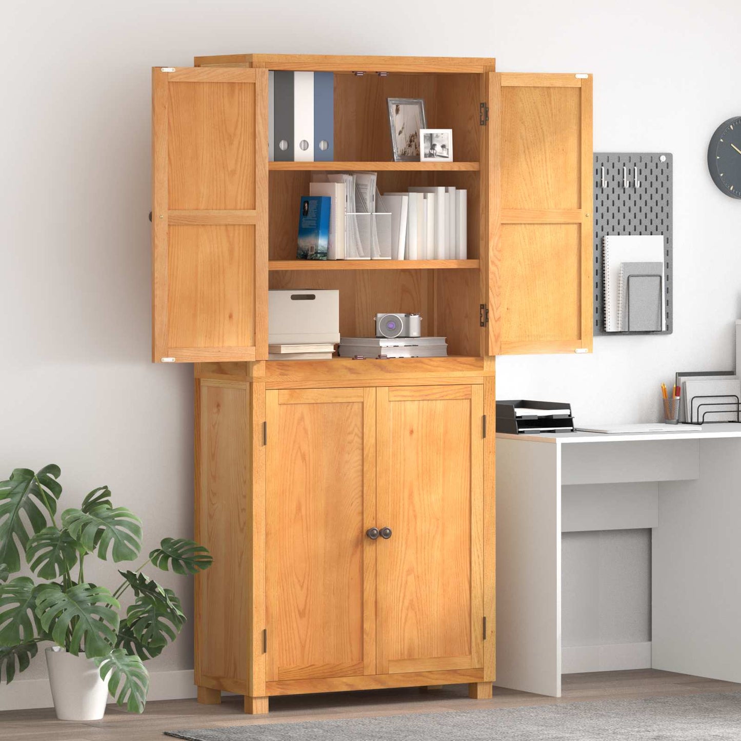 Opslagmeubel Set met opslag met de deur Bruin Bewerkt hout is nu te koop bij PeponiXL, paradijselijk wonen!