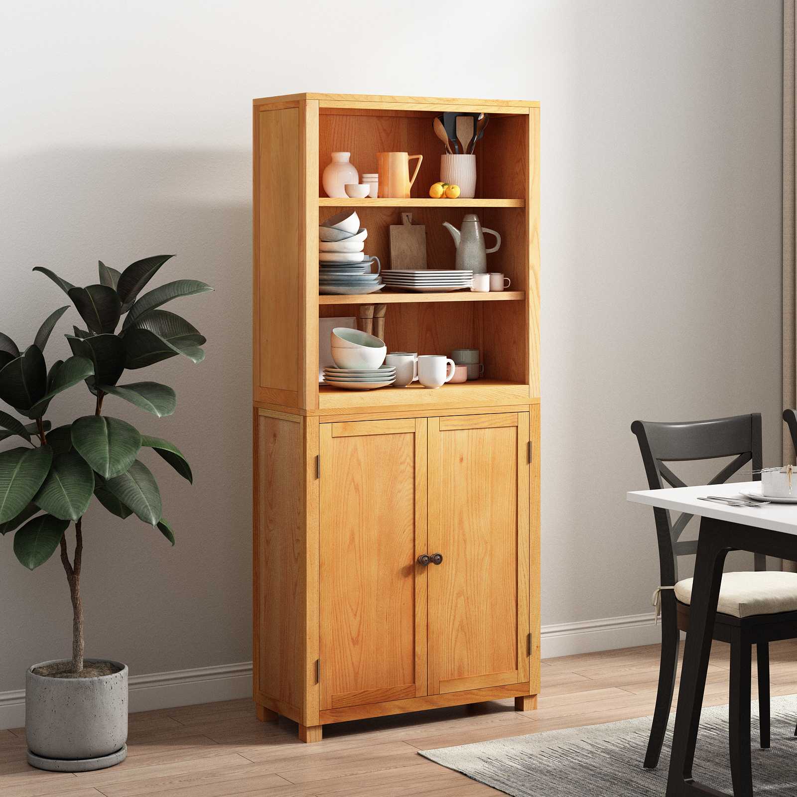 Opslagmeubel Set met opslag met de deur Bruin Bewerkt hout is nu te koop bij PeponiXL, paradijselijk wonen!