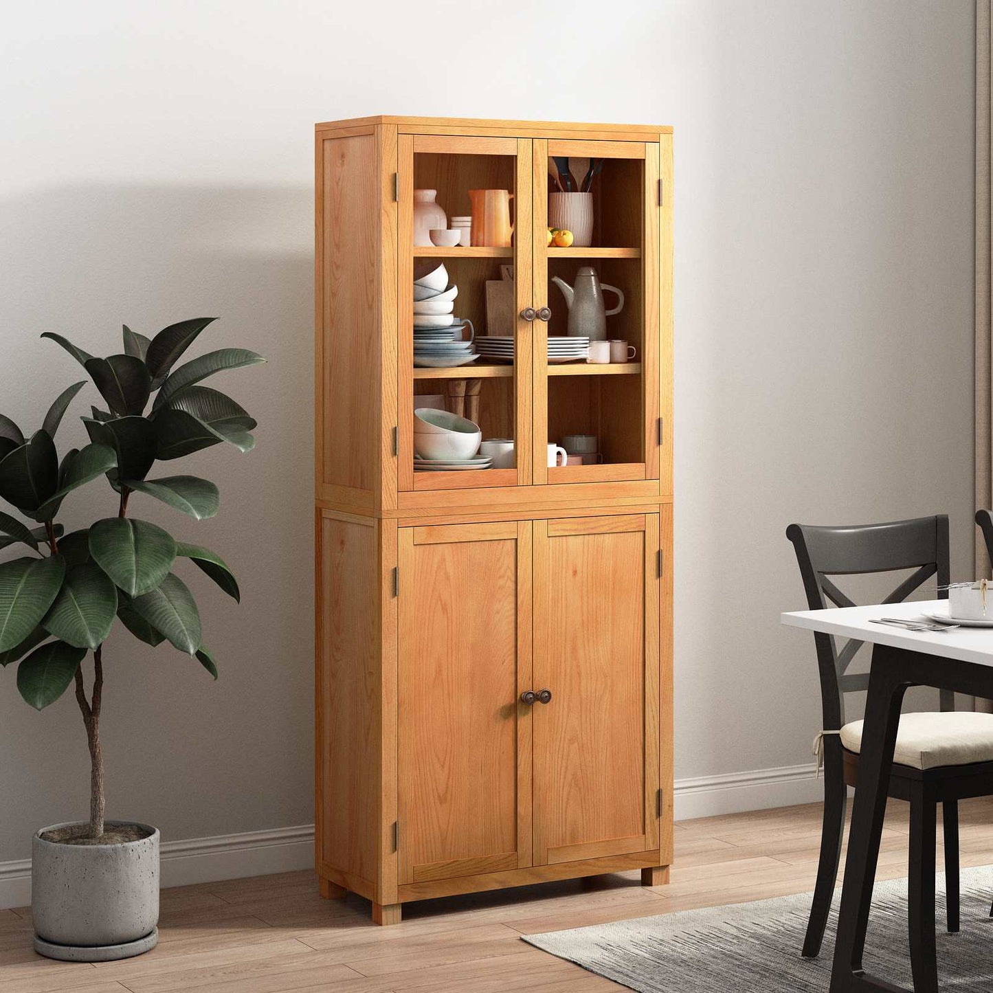 Opslagmeubel Set met plank 2 pcs Naturel Engineered wood en eik is nu te koop bij PeponiXL, paradijselijk wonen!