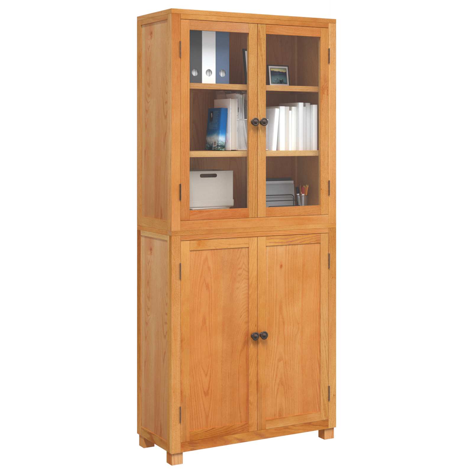 Opslagmeubel Set met plank 2 pcs Naturel Engineered wood en eik is nu te koop bij PeponiXL, paradijselijk wonen!