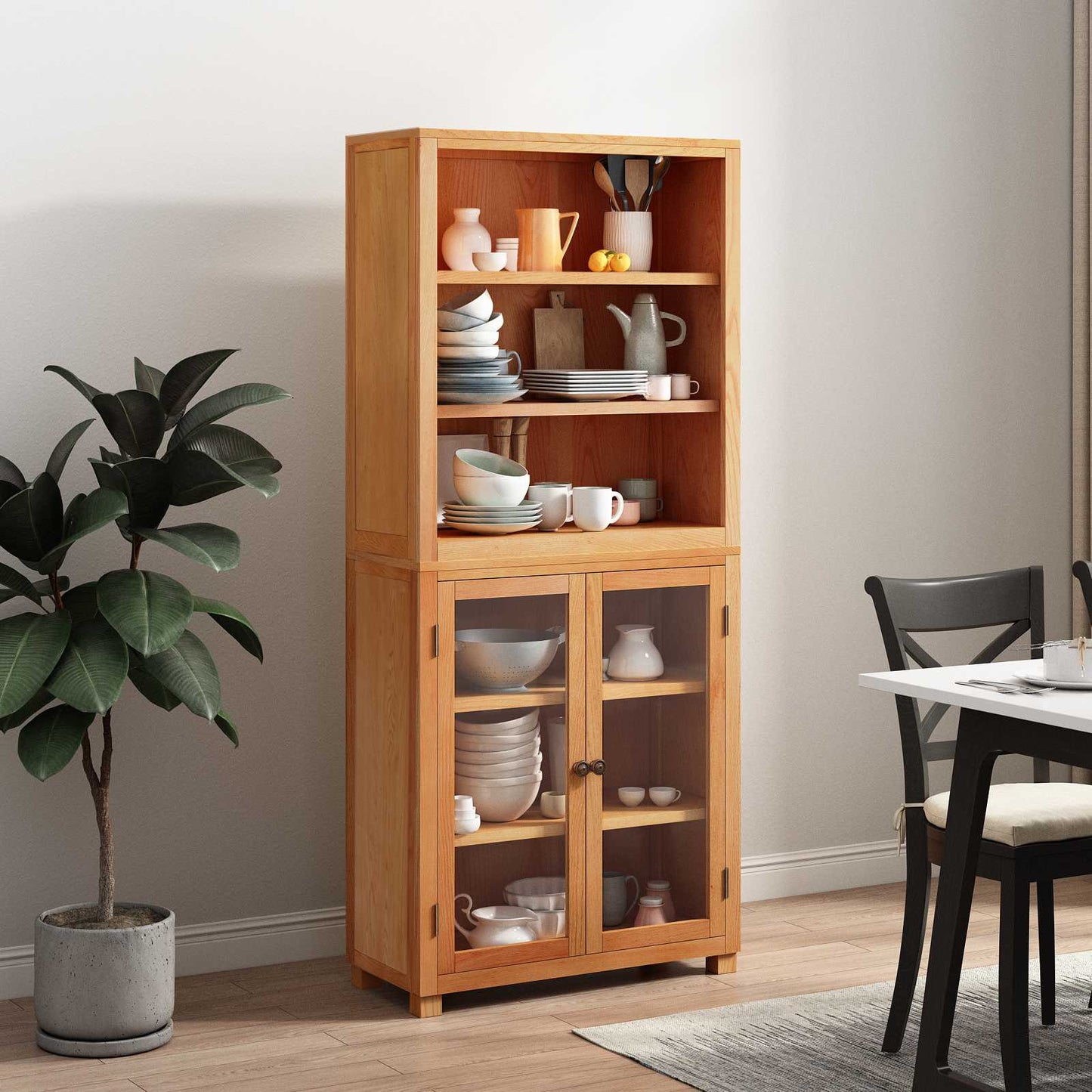 Opslagmeubel Set met opslag met de deur Bruin Bewerkt hout is nu te koop bij PeponiXL, paradijselijk wonen!