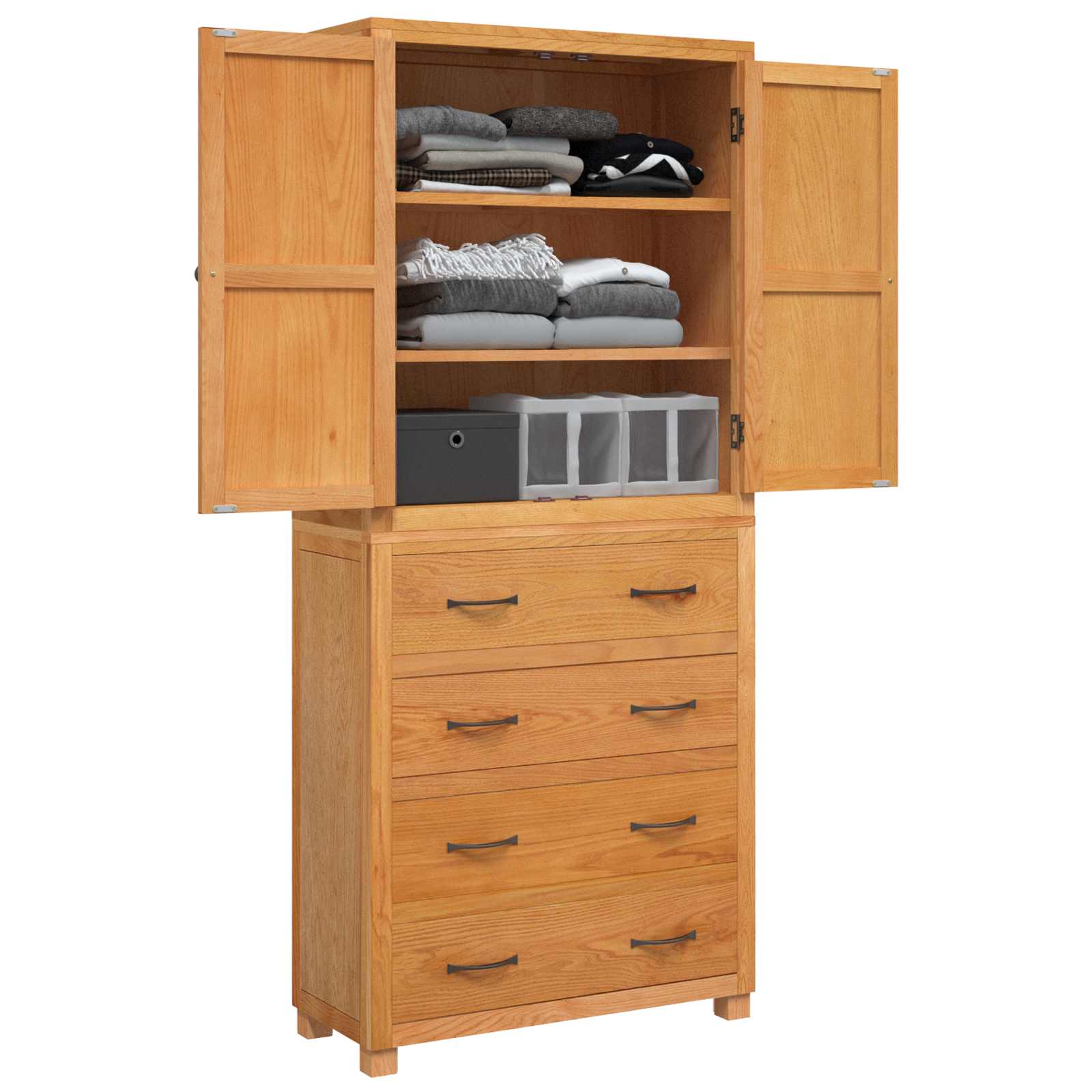 Opslagmeubel Set met lade met opslag Bruin Bewerkt hout is nu te koop bij PeponiXL, paradijselijk wonen!