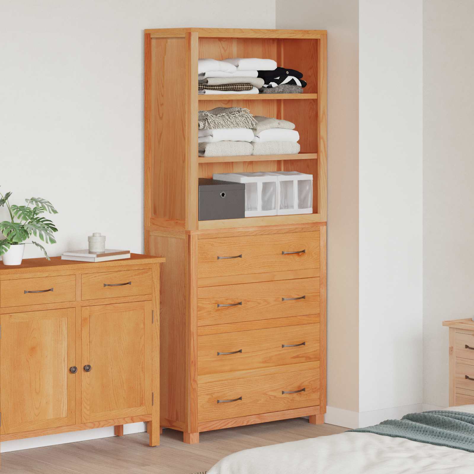 Opslagmeubel Set met lade met opslag Bruin Bewerkt hout is nu te koop bij PeponiXL, paradijselijk wonen!