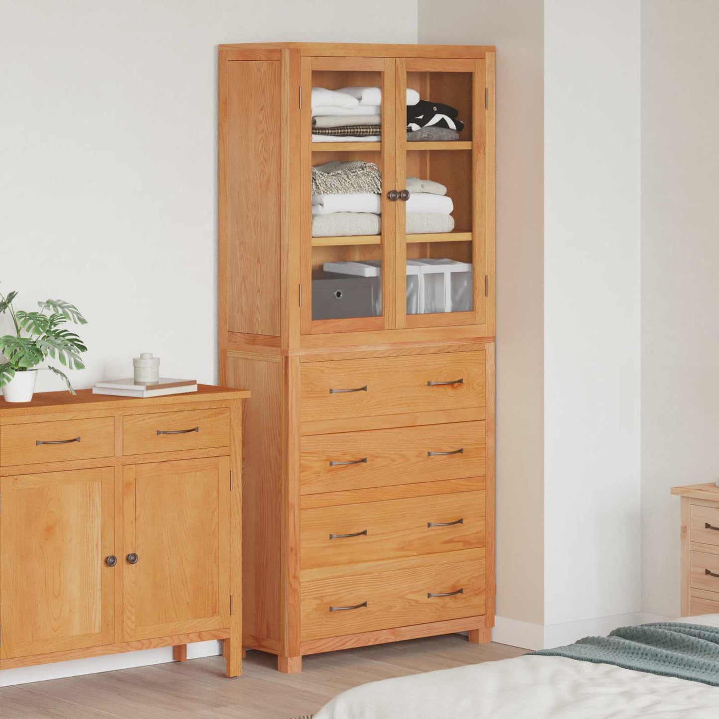 Opslagmeubel Set met lade met opslag Bruin Bewerkt hout is nu te koop bij PeponiXL, paradijselijk wonen!