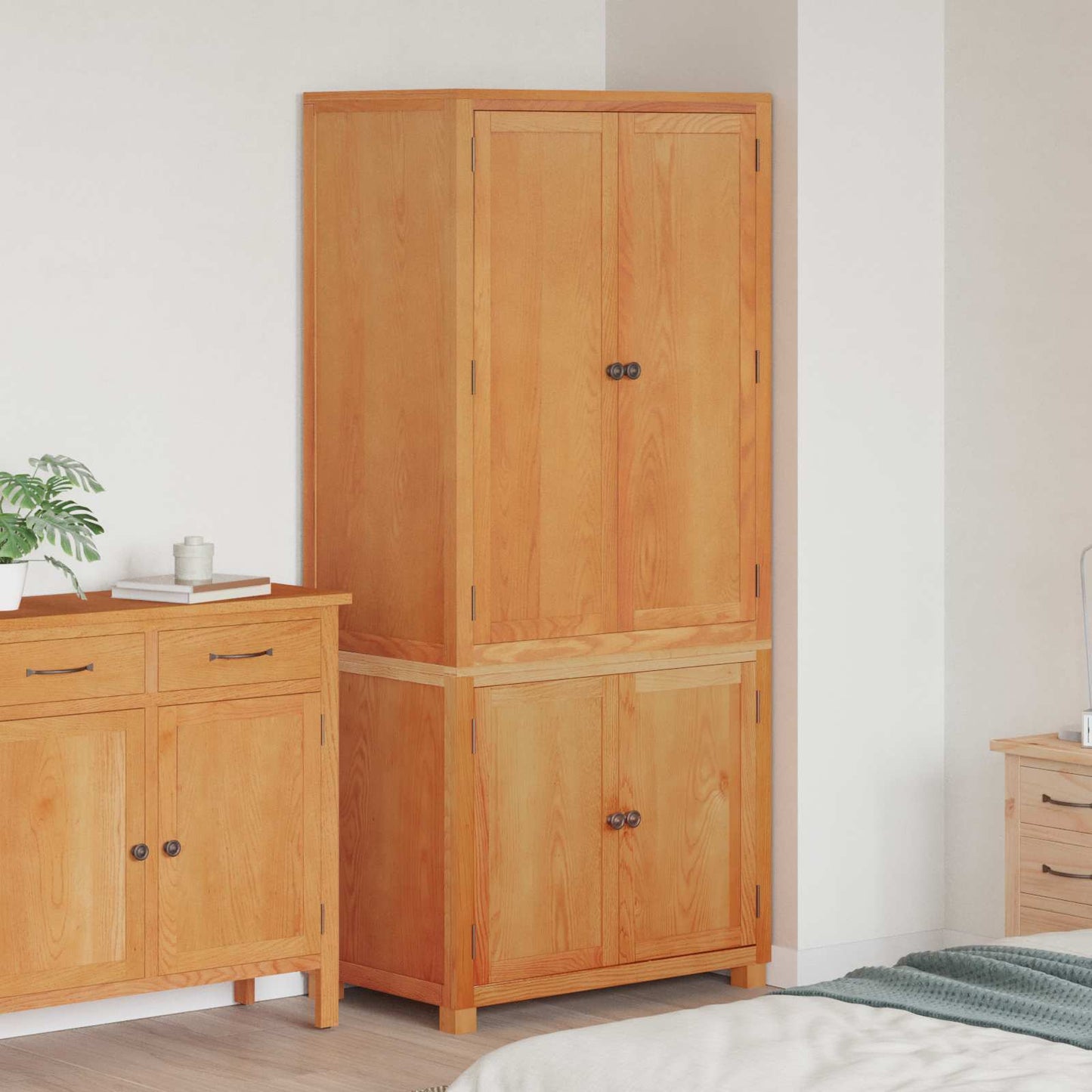 Opslagmeubel Set met opslag met de deur Bruin Bewerkt hout is nu te koop bij PeponiXL, paradijselijk wonen!