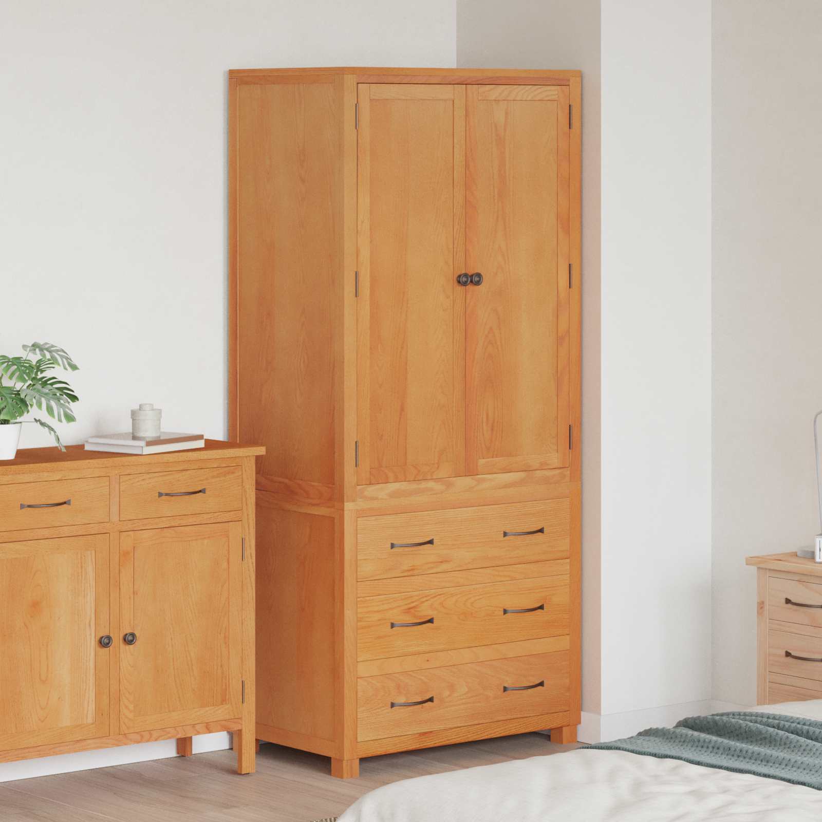 Opslagmeubel Set met lade met opslag Bruin Bewerkt hout is nu te koop bij PeponiXL, paradijselijk wonen!