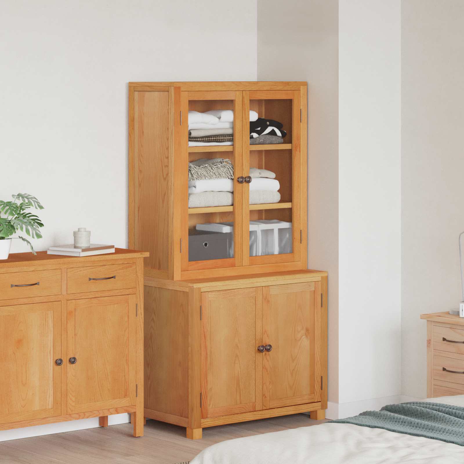 Opslagmeubel Set met opslag met de deur Bruin Bewerkt hout is nu te koop bij PeponiXL, paradijselijk wonen!