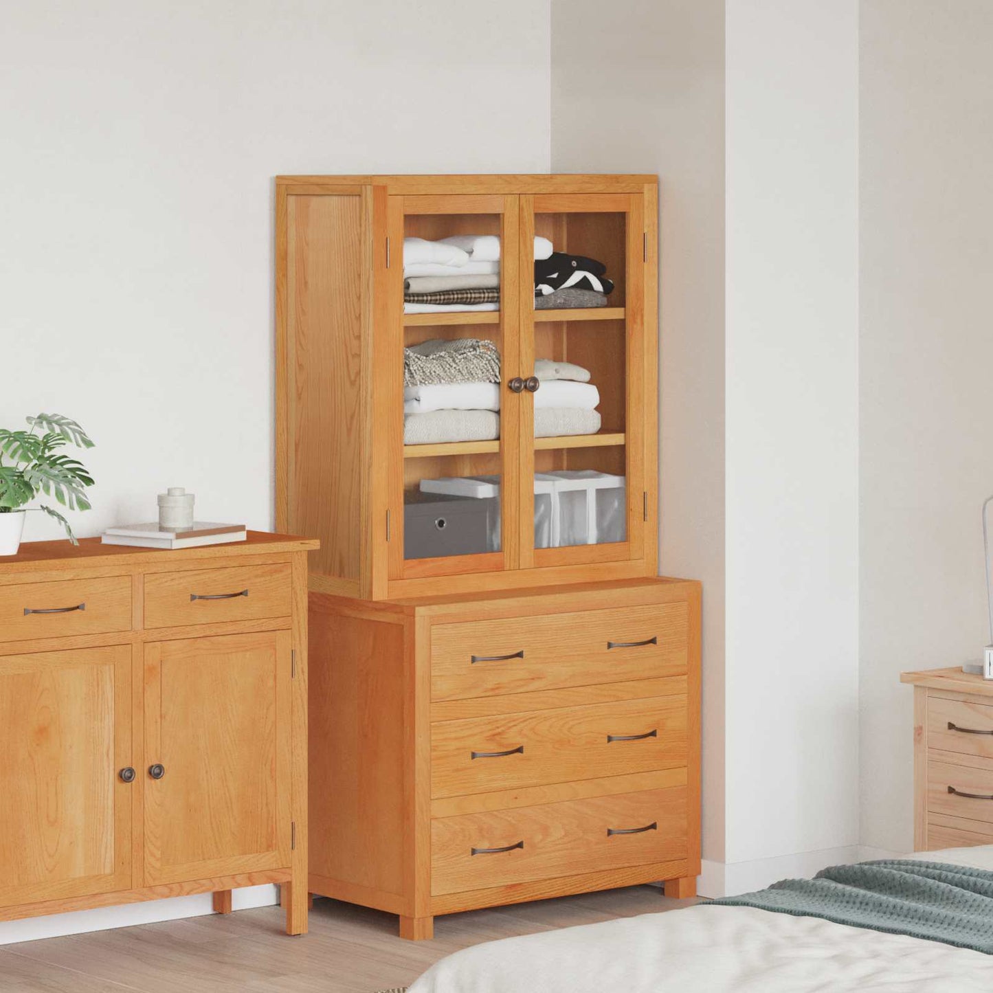 Opslagmeubel Set met lade met opslag Bruin Bewerkt hout is nu te koop bij PeponiXL, paradijselijk wonen!