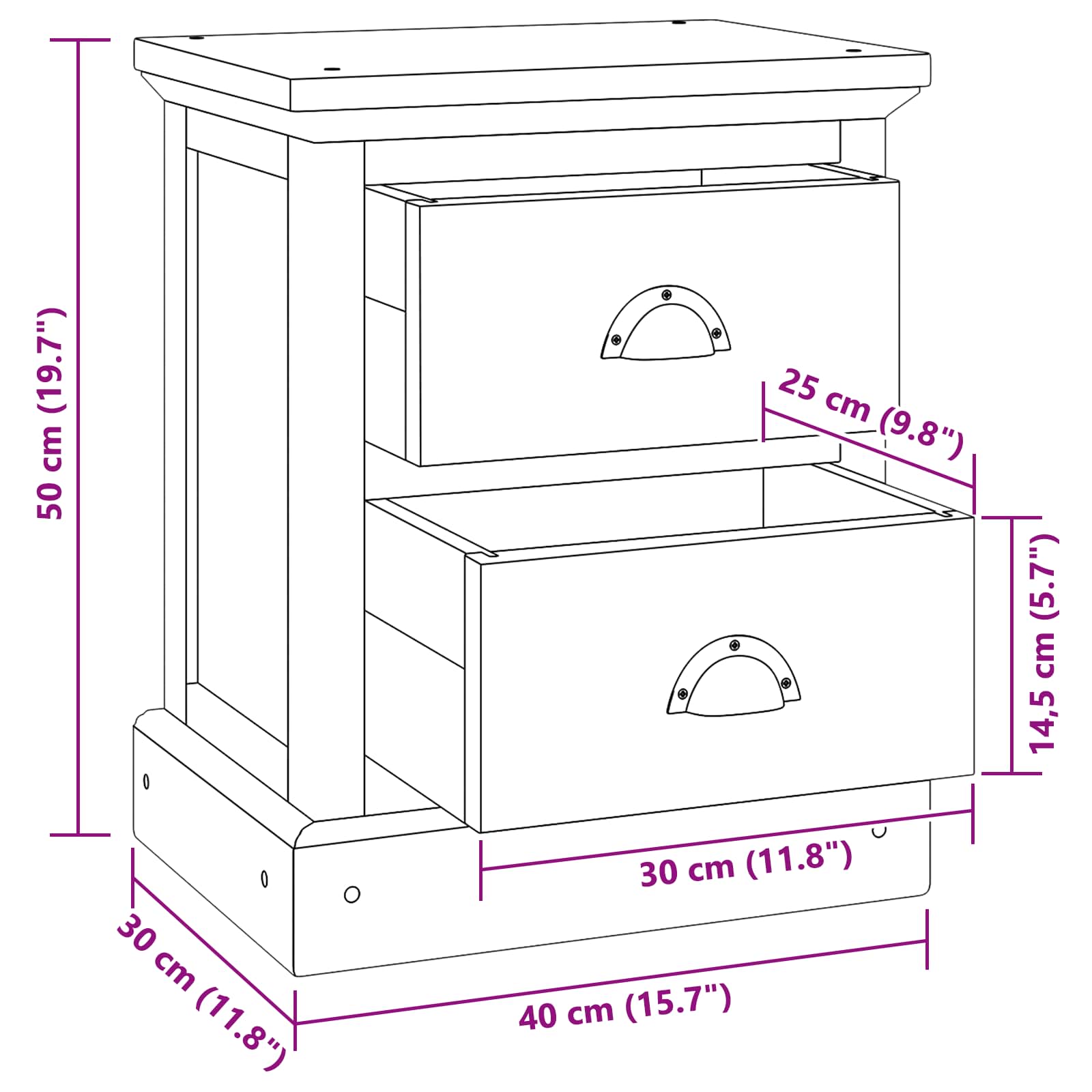 Nachtkastje met lade Naturel 40 x 30 x 50 cm Massief Teakhout is nu te koop bij PeponiXL, paradijselijk wonen!