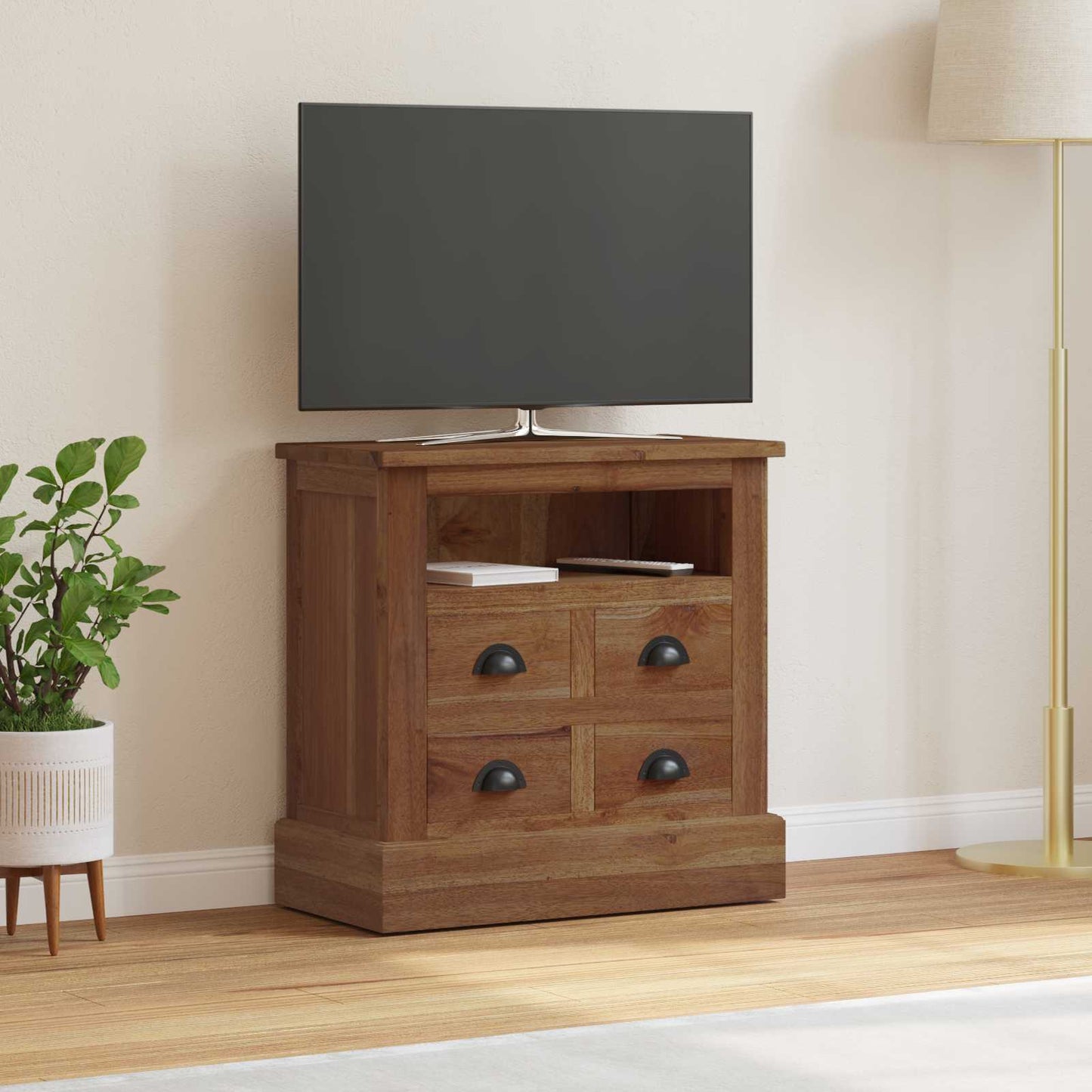 Opbergkast met lade Bruin 60 x 30 x 60 cm Massief Teakhout is nu te koop bij PeponiXL, paradijselijk wonen!