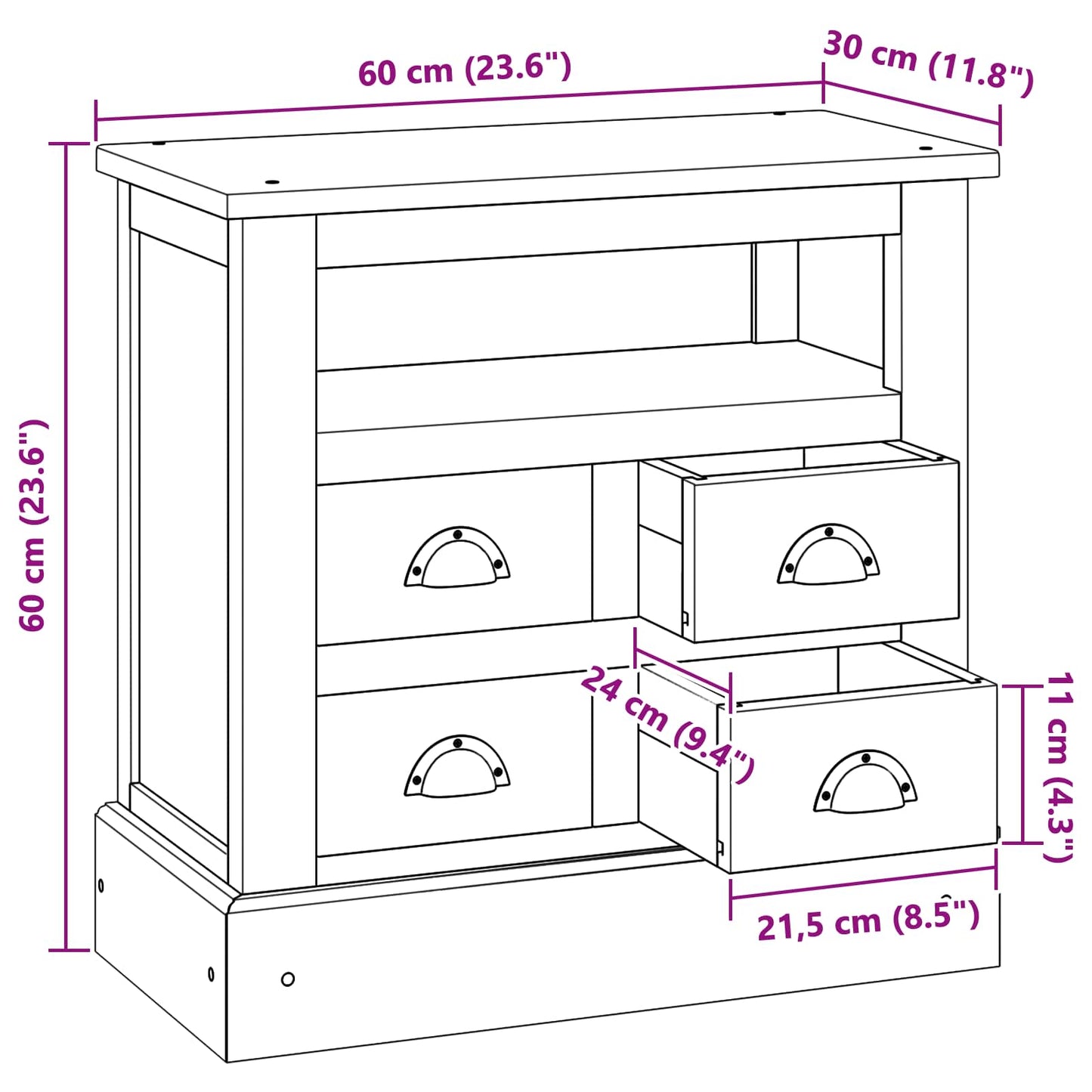 Opbergkast met lade Bruin 60 x 30 x 60 cm Massief Teakhout is nu te koop bij PeponiXL, paradijselijk wonen!