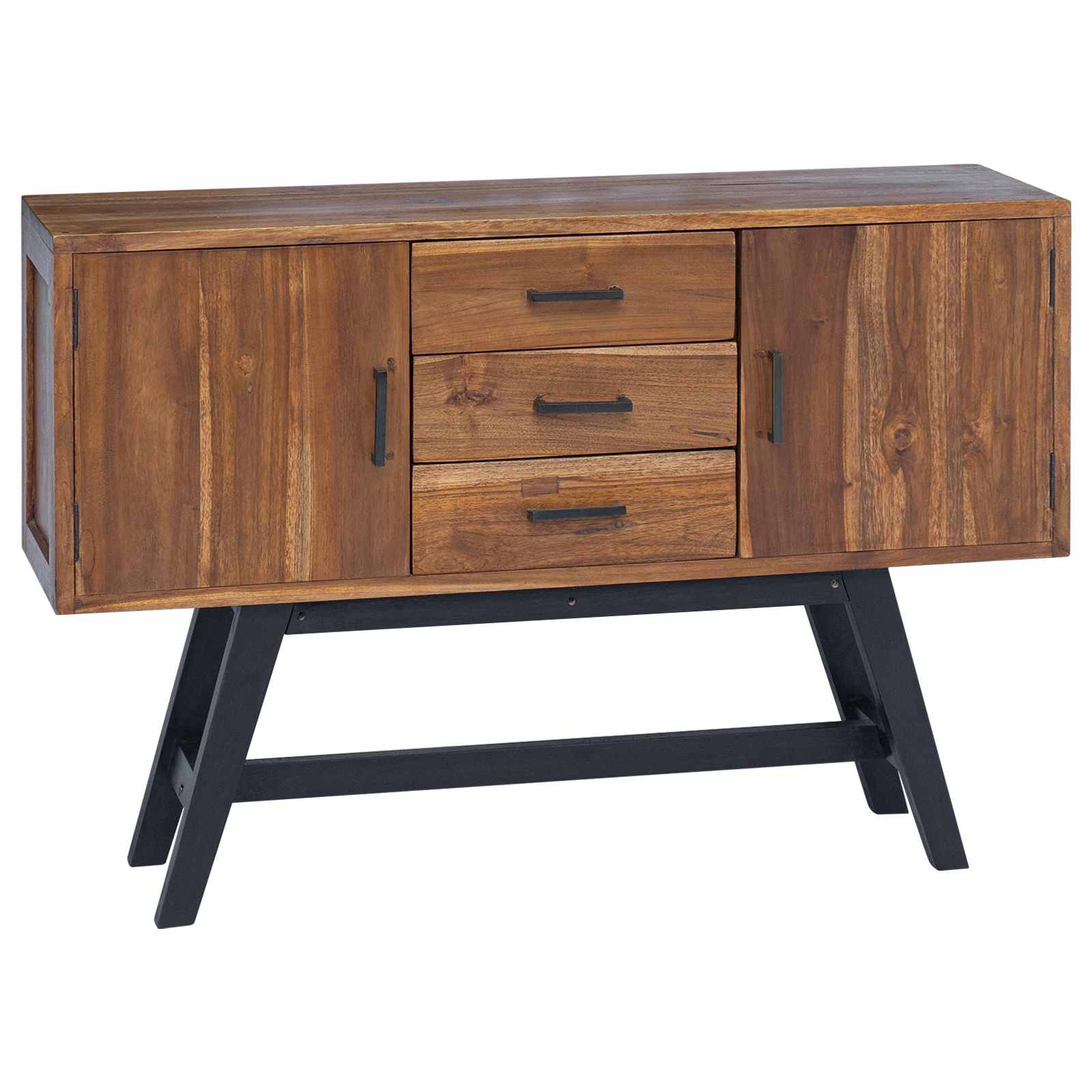 TV-standaard met lade Naturel 110 x 30 x 75 cm Massief Teakhout is nu te koop bij PeponiXL, paradijselijk wonen!