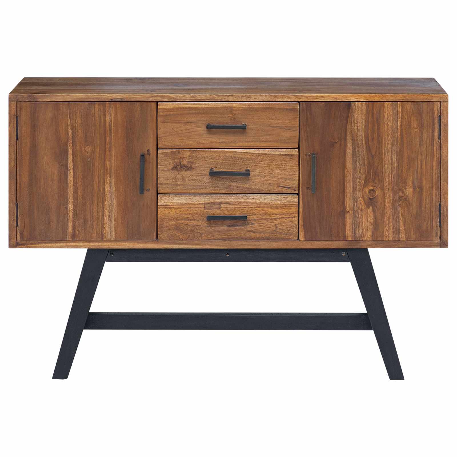 TV-standaard met lade Naturel 110 x 30 x 75 cm Massief Teakhout is nu te koop bij PeponiXL, paradijselijk wonen!