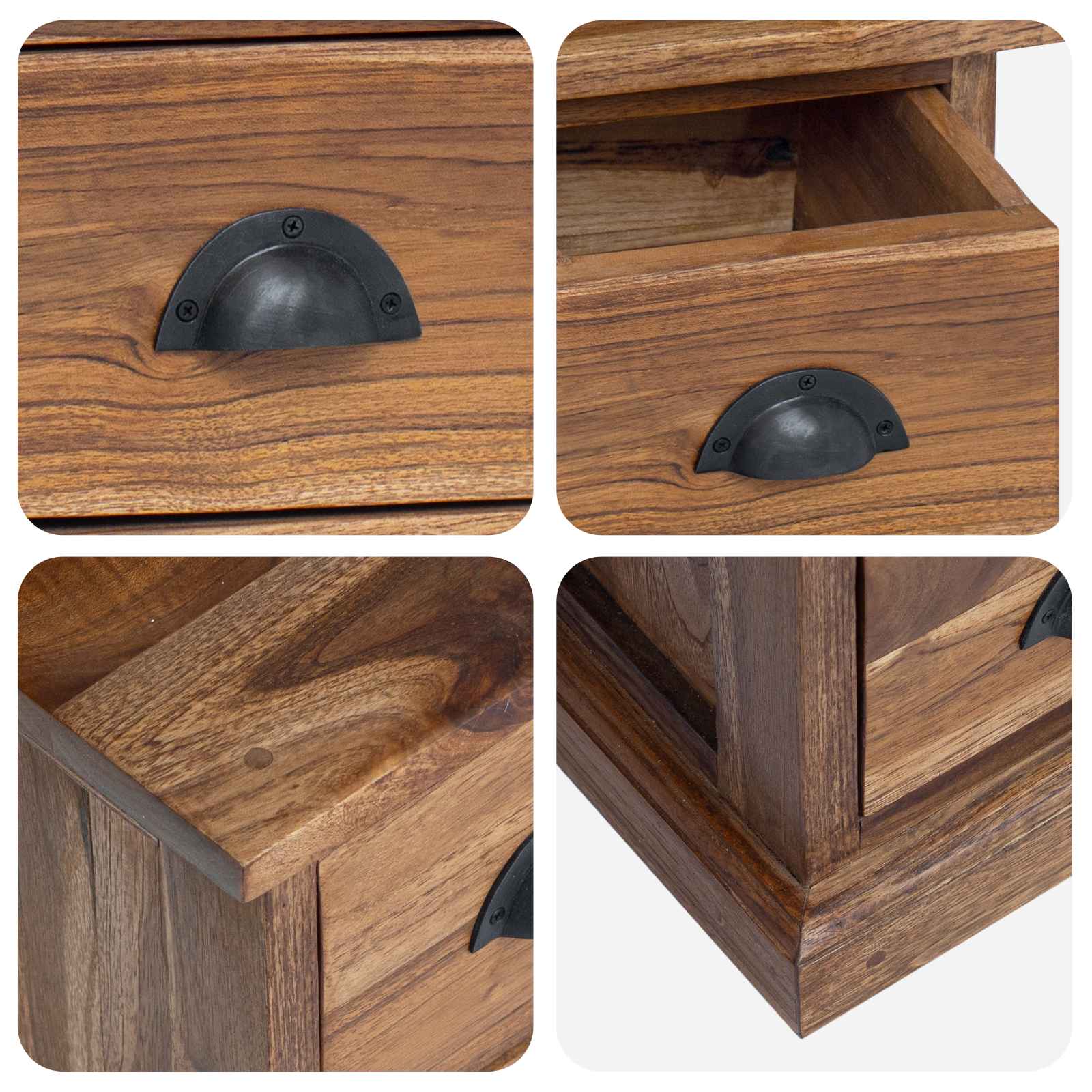 TV-standaard met lade Naturel 110 x 30 x 40 cm Massief Teakhout is nu te koop bij PeponiXL, paradijselijk wonen!