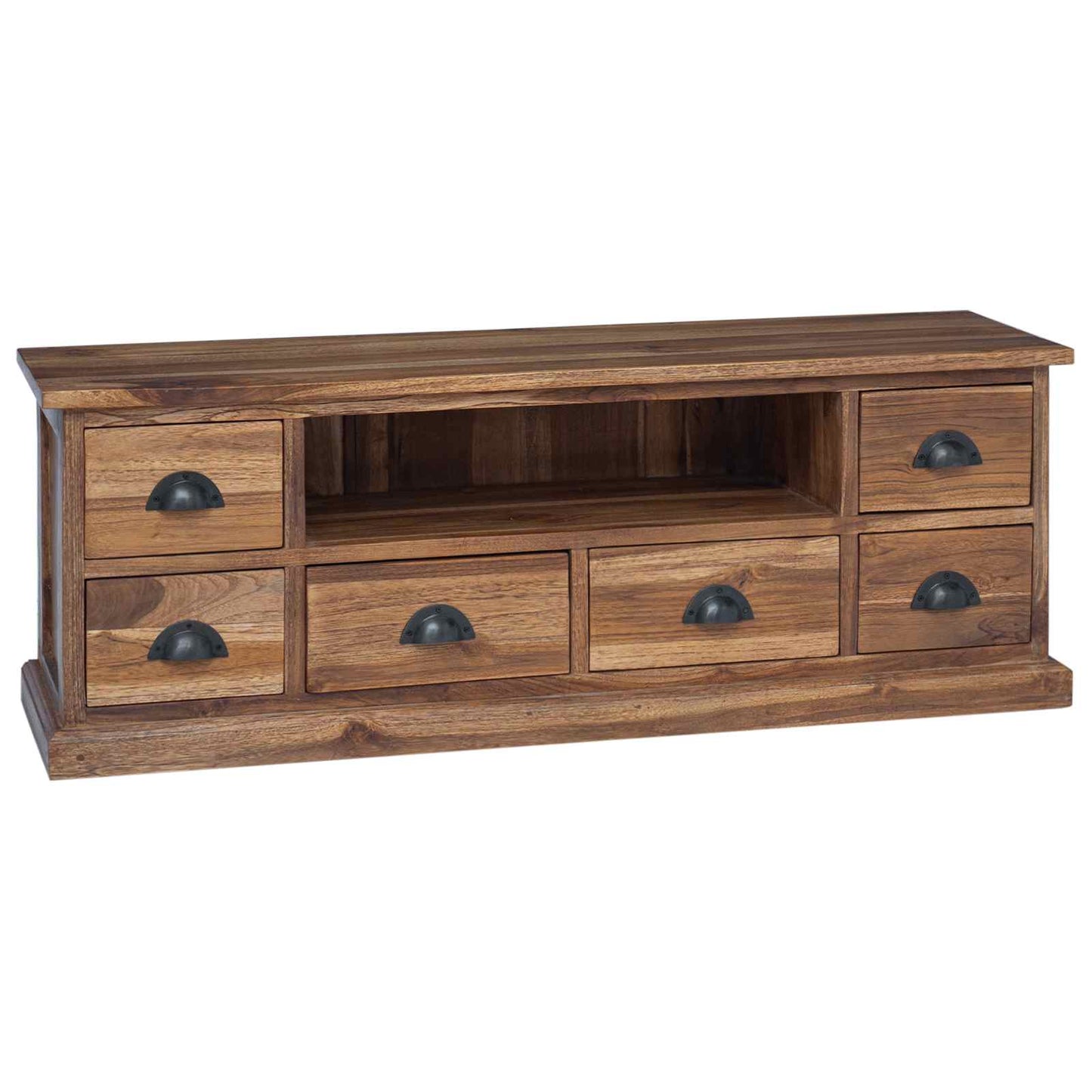 TV-standaard met lade Naturel 110 x 30 x 40 cm Massief Teakhout is nu te koop bij PeponiXL, paradijselijk wonen!