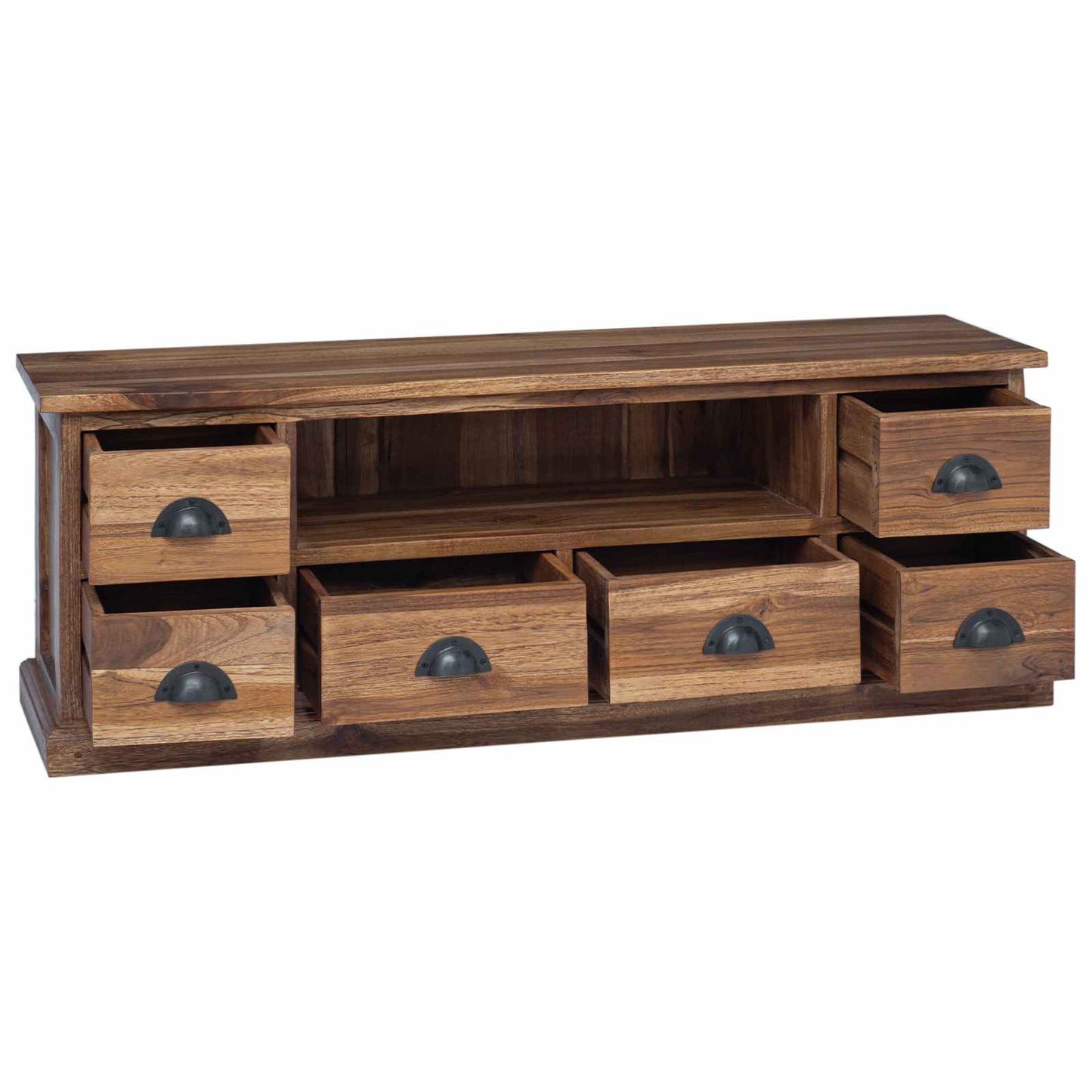 TV-standaard met lade Naturel 110 x 30 x 40 cm Massief Teakhout is nu te koop bij PeponiXL, paradijselijk wonen!