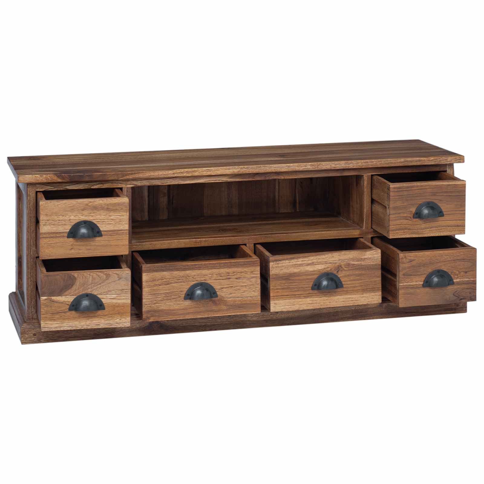 TV-standaard met lade Naturel 110 x 30 x 40 cm Massief Teakhout is nu te koop bij PeponiXL, paradijselijk wonen!