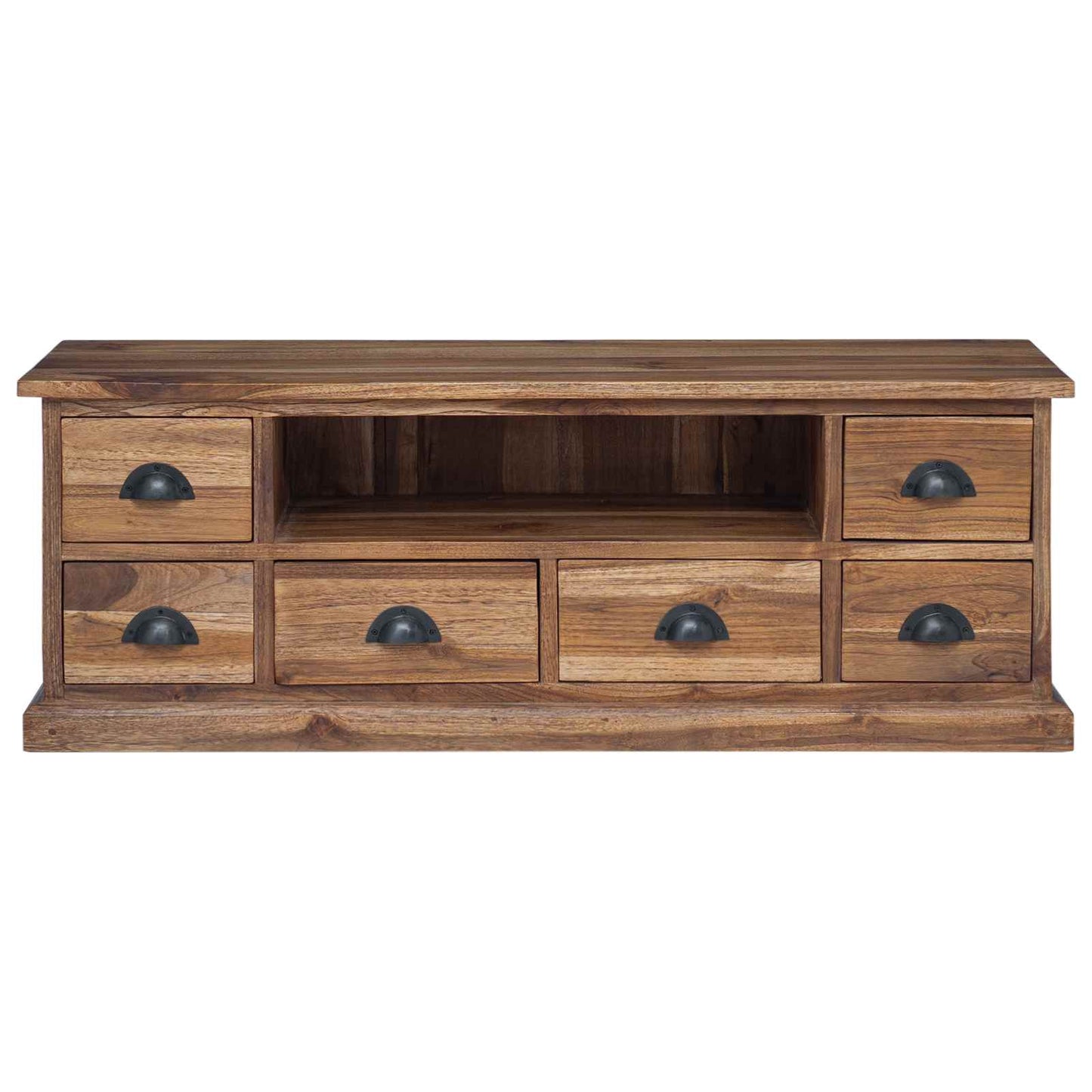 TV-standaard met lade Naturel 110 x 30 x 40 cm Massief Teakhout is nu te koop bij PeponiXL, paradijselijk wonen!