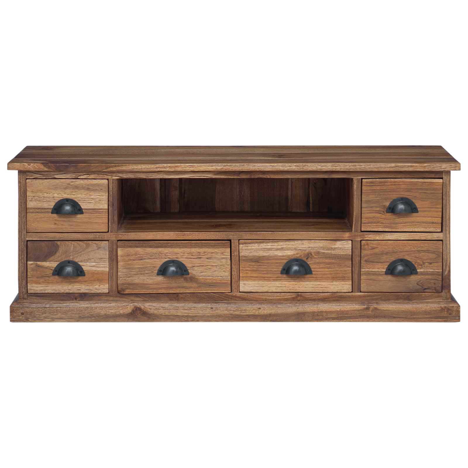 TV-standaard met lade Naturel 110 x 30 x 40 cm Massief Teakhout is nu te koop bij PeponiXL, paradijselijk wonen!