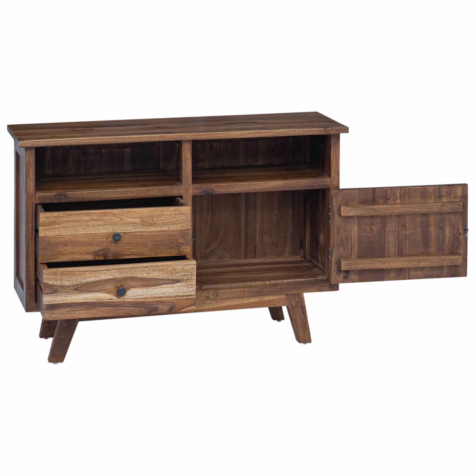 Dressoir met lade Naturel 100 x 30 x 68 cm Massief Teakhout is nu te koop bij PeponiXL, paradijselijk wonen!