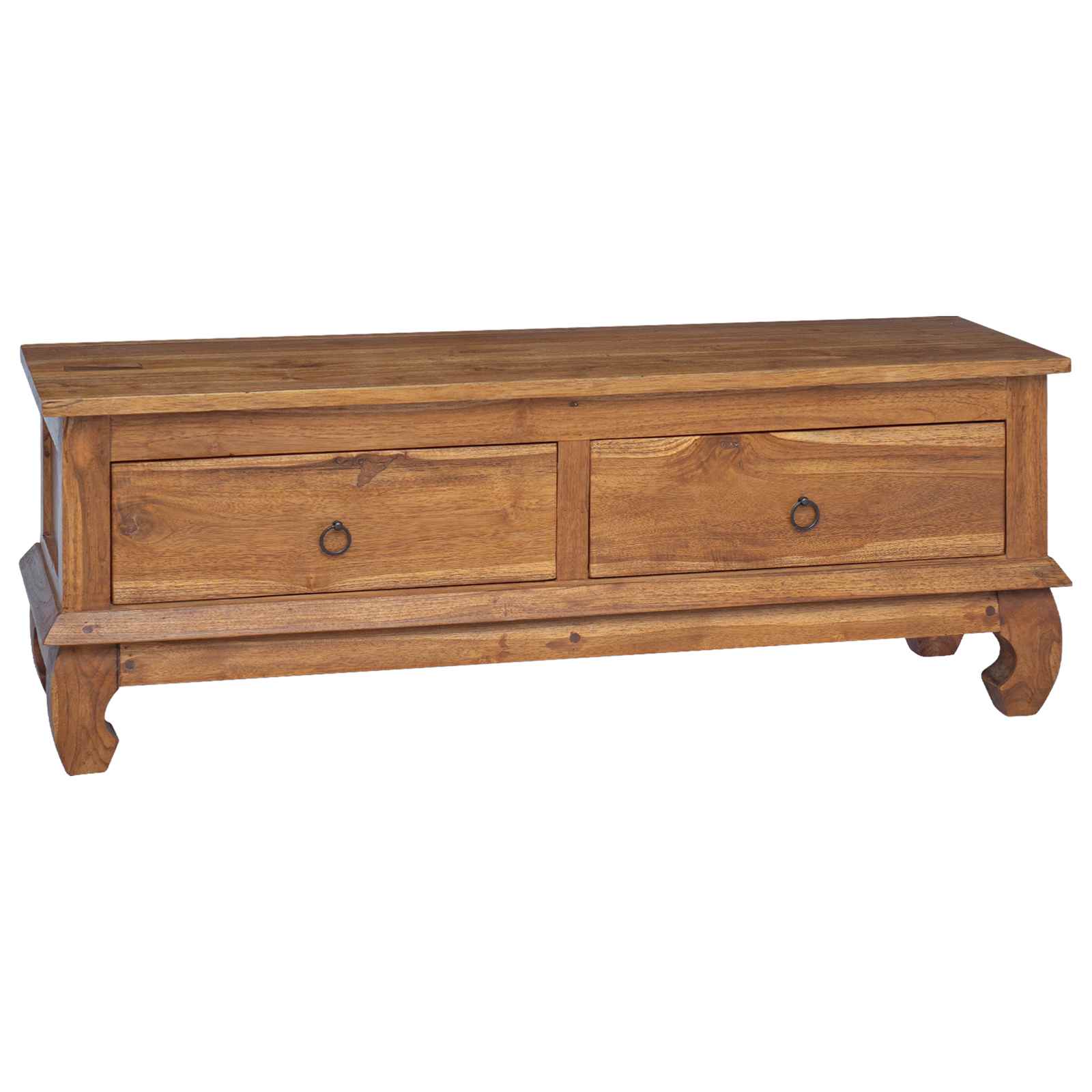 TV-standaard met lade Naturel 110 x 35 x 40 cm Massief Teakhout is nu te koop bij PeponiXL, paradijselijk wonen!