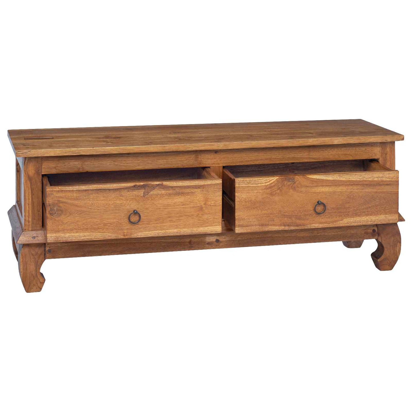 TV-standaard met lade Naturel 110 x 35 x 40 cm Massief Teakhout is nu te koop bij PeponiXL, paradijselijk wonen!