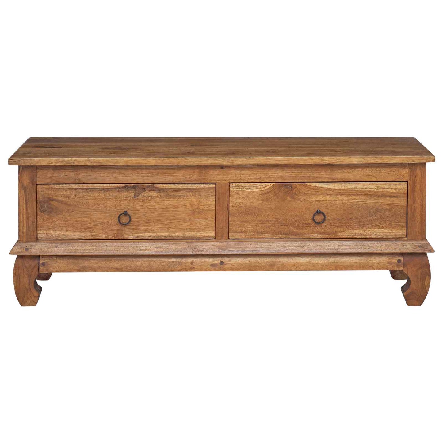 TV-standaard met lade Naturel 110 x 35 x 40 cm Massief Teakhout is nu te koop bij PeponiXL, paradijselijk wonen!