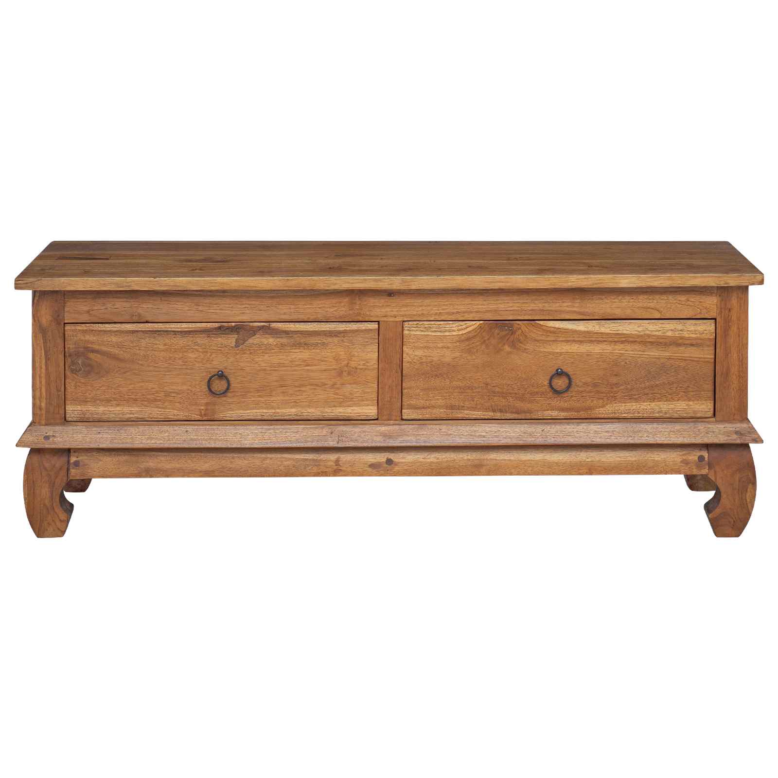 TV-standaard met lade Naturel 110 x 35 x 40 cm Massief Teakhout is nu te koop bij PeponiXL, paradijselijk wonen!