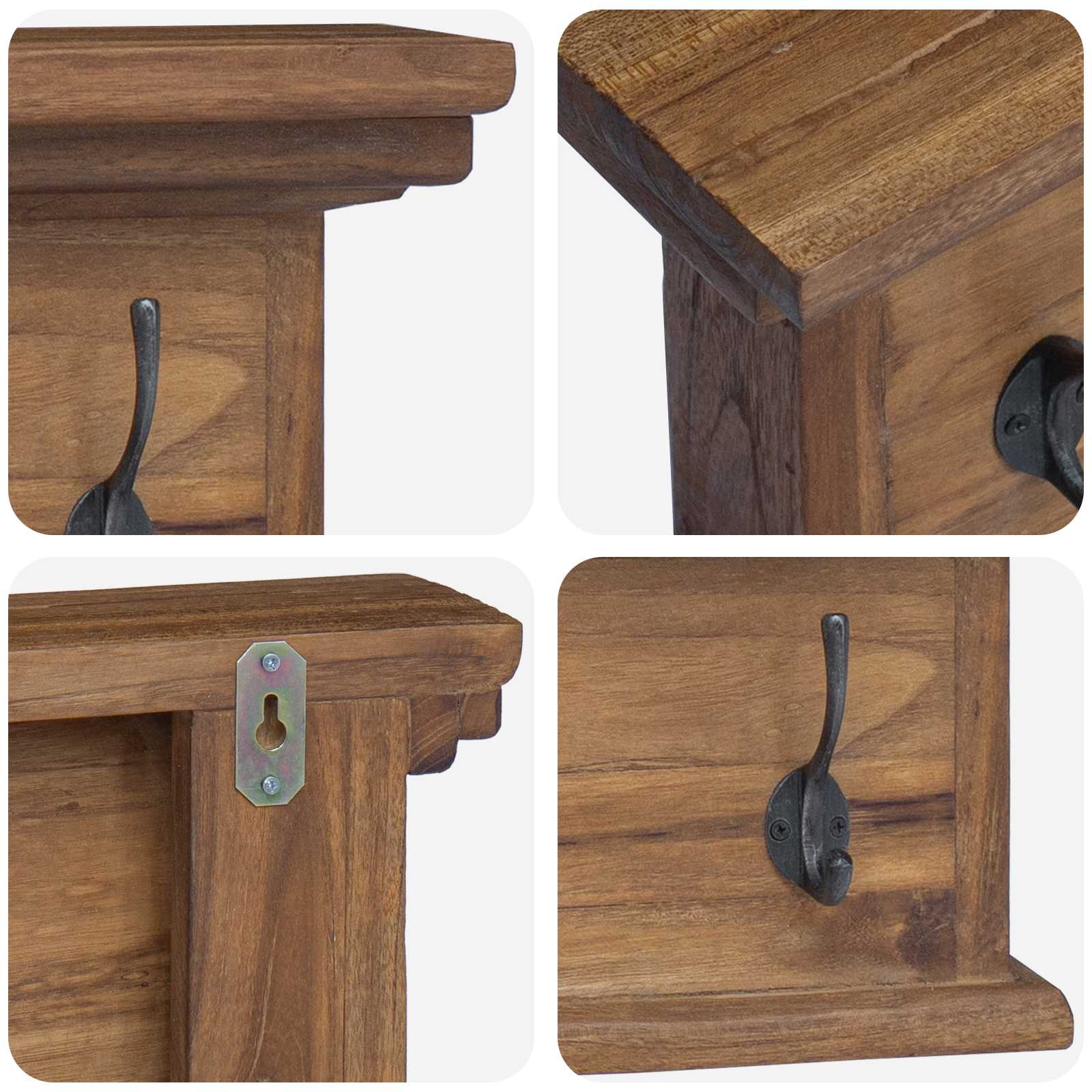 Wand gemonteerde kapstok Wandgemonteerd Naturel 70 x 10 x 20 cm is nu te koop bij PeponiXL, paradijselijk wonen!