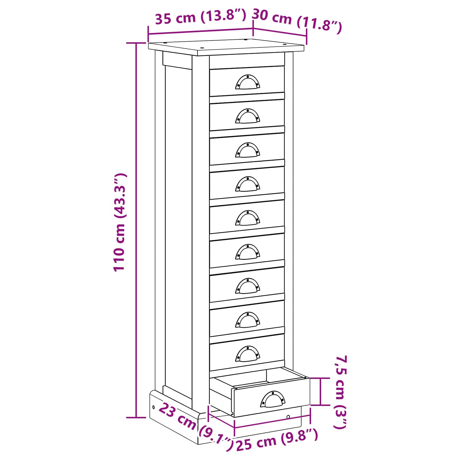 Ladekast met lade Bruin 35,5 x 30 x 100 cm Massief Teakhout is nu te koop bij PeponiXL, paradijselijk wonen!