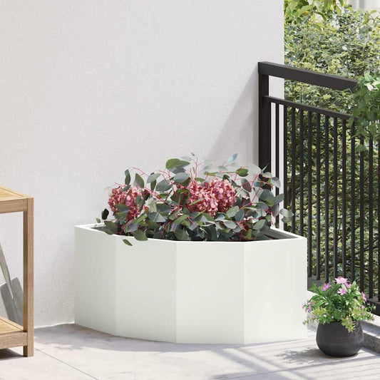 Hoek Plantbak Wit 60 x 60 x 35 cm Staal is nu te koop bij PeponiXL, paradijselijk wonen!