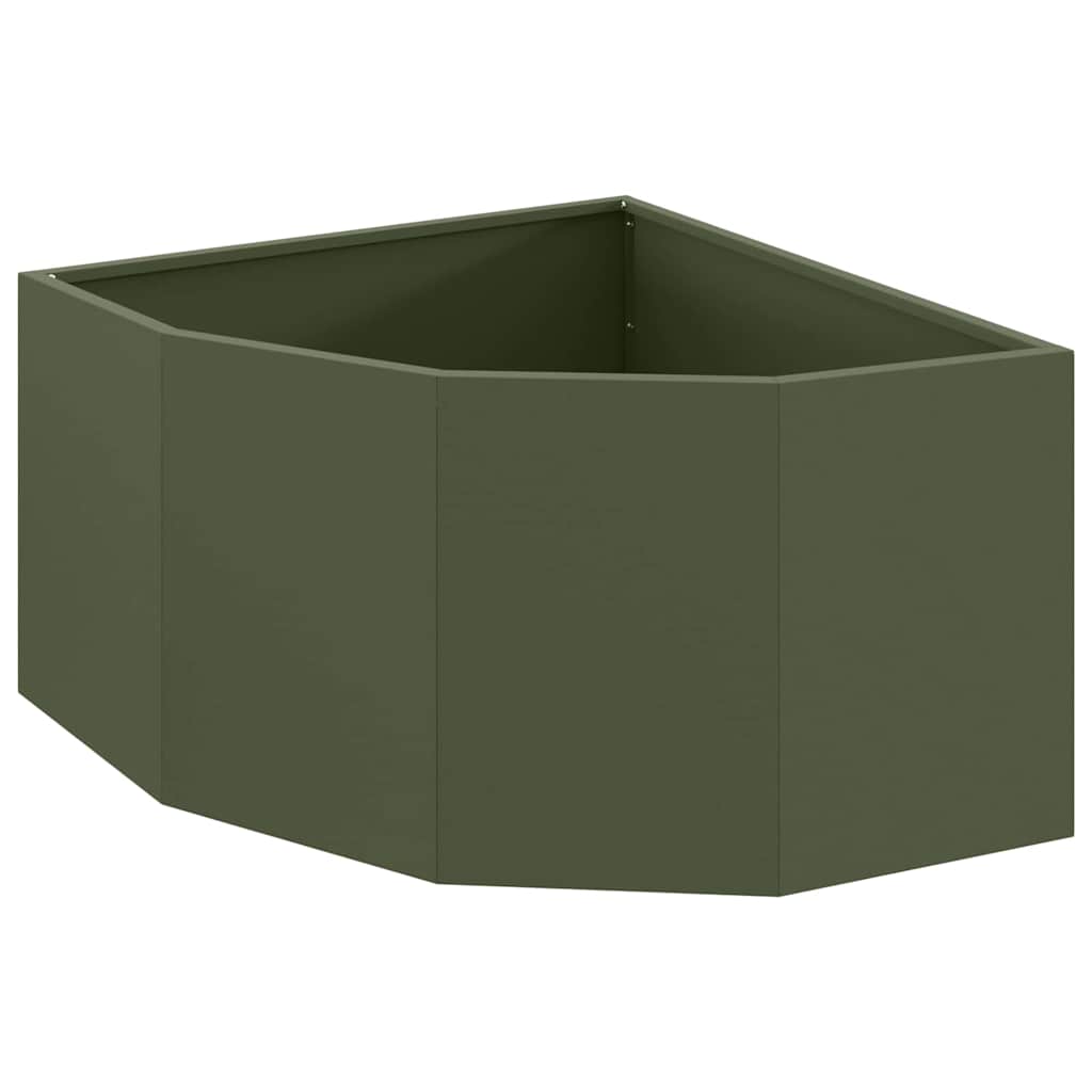 Hoek Plantbak Olijfgroen 60 x 60 x 35 cm Staal is nu te koop bij PeponiXL, paradijselijk wonen!