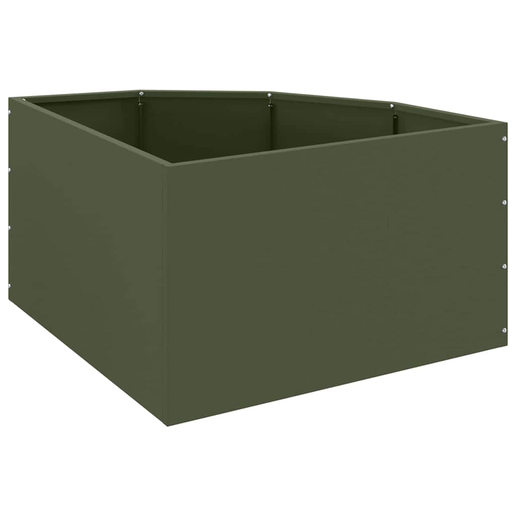 Hoek Plantbak Olijfgroen 60 x 60 x 35 cm Staal is nu te koop bij PeponiXL, paradijselijk wonen!