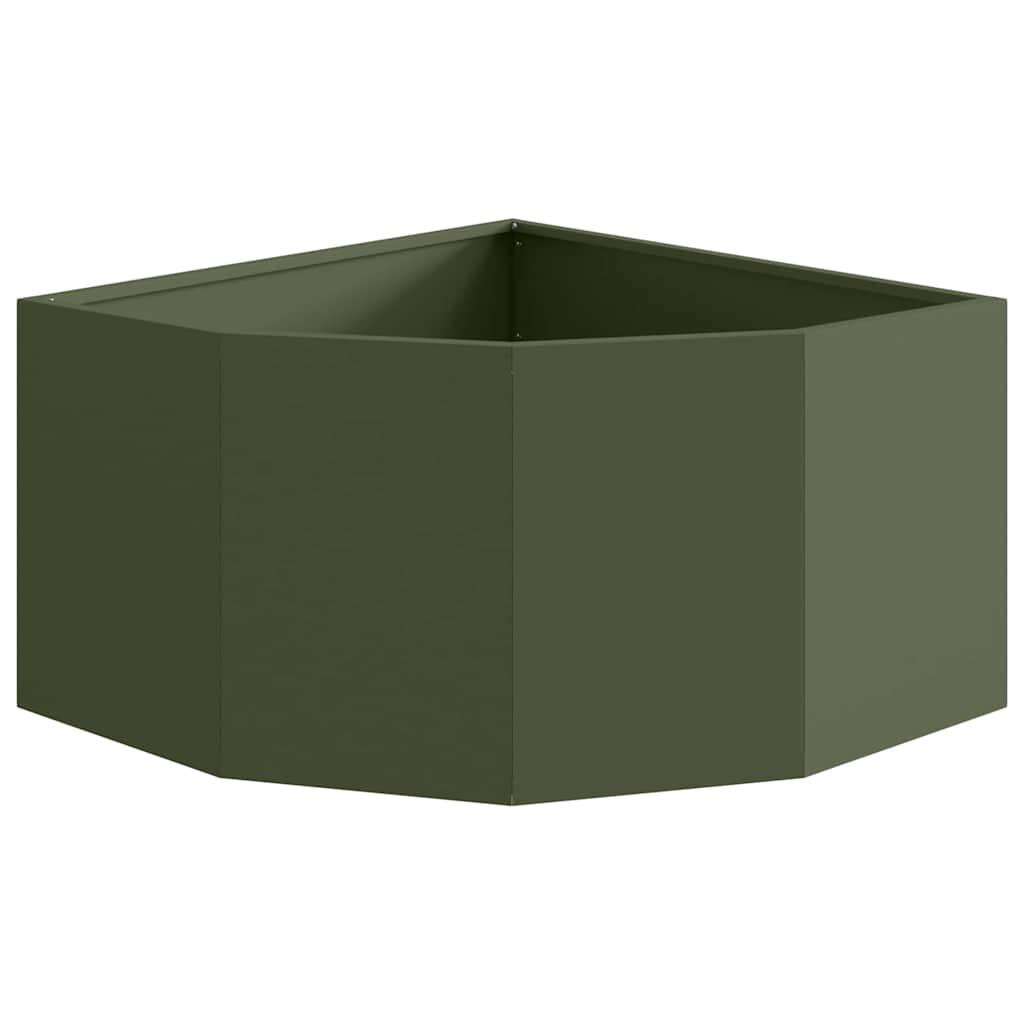 Hoek Plantbak Olijfgroen 60 x 60 x 35 cm Staal is nu te koop bij PeponiXL, paradijselijk wonen!