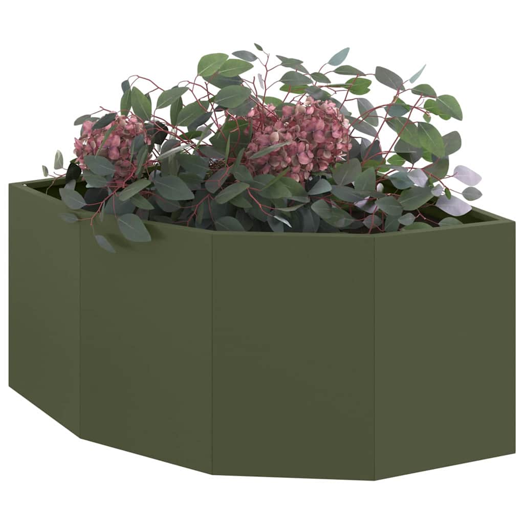 Hoek Plantbak Olijfgroen 60 x 60 x 35 cm Staal is nu te koop bij PeponiXL, paradijselijk wonen!