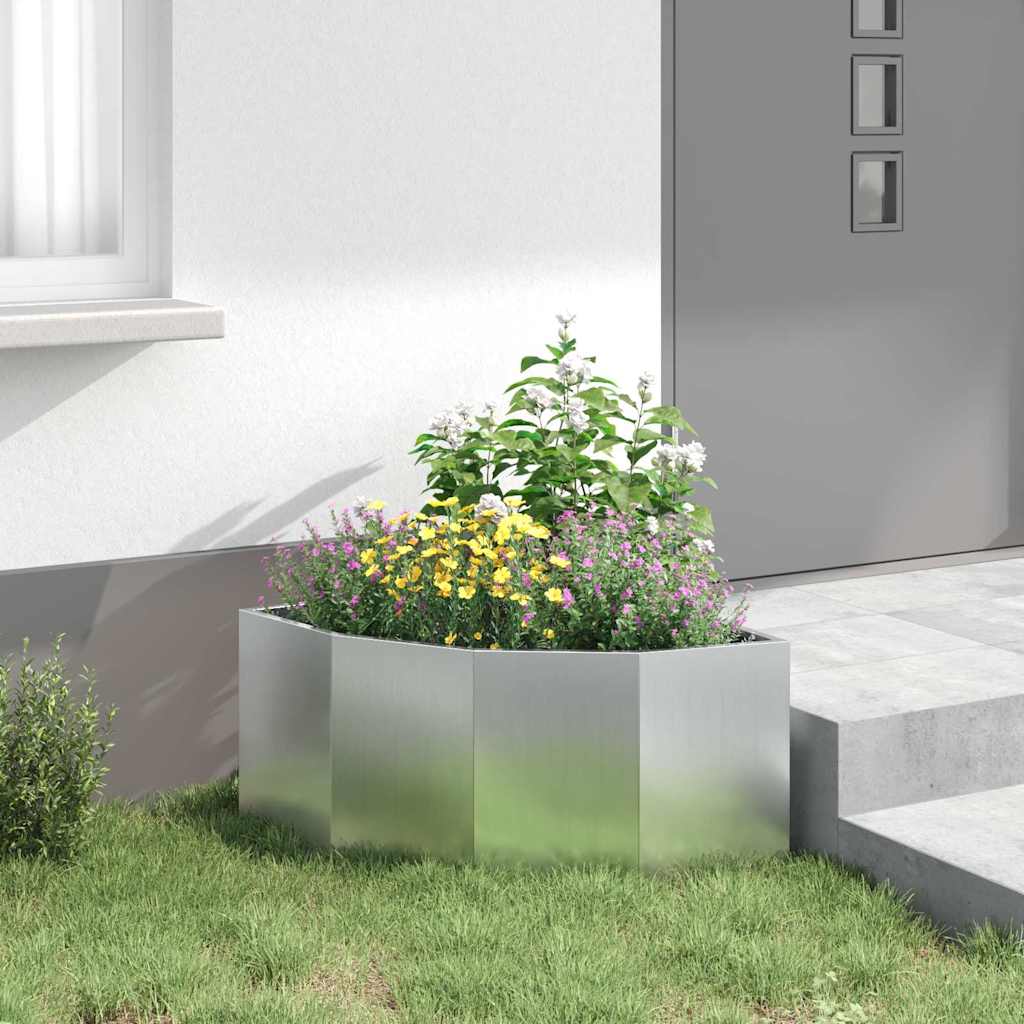 Hoek Plantbak Zilver 60 x 60 x 35 cm Gegalvaniseerd staal is nu te koop bij PeponiXL, paradijselijk wonen!