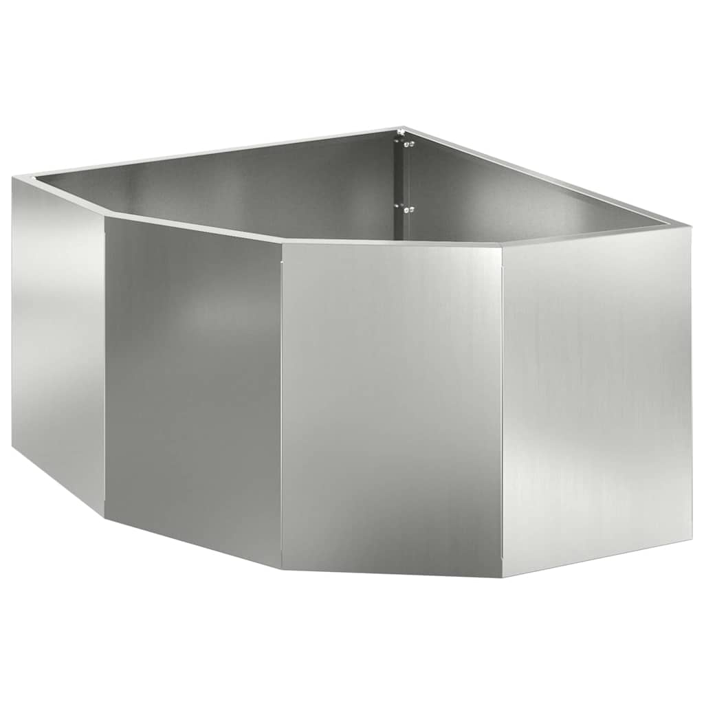 Hoek Plantbak Zilver 60 x 60 x 35 cm Gegalvaniseerd staal is nu te koop bij PeponiXL, paradijselijk wonen!