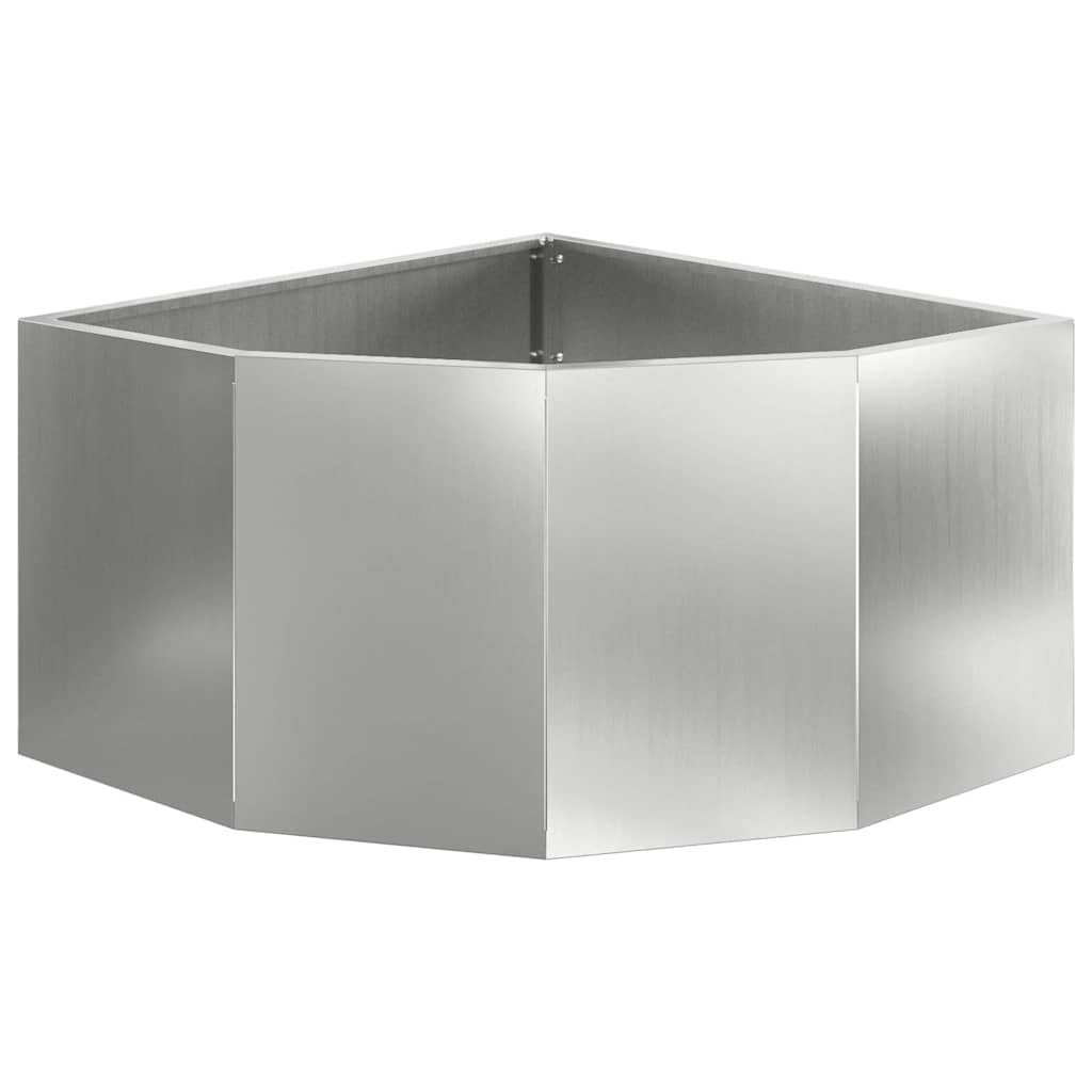 Hoek Plantbak Zilver 60 x 60 x 35 cm Gegalvaniseerd staal is nu te koop bij PeponiXL, paradijselijk wonen!