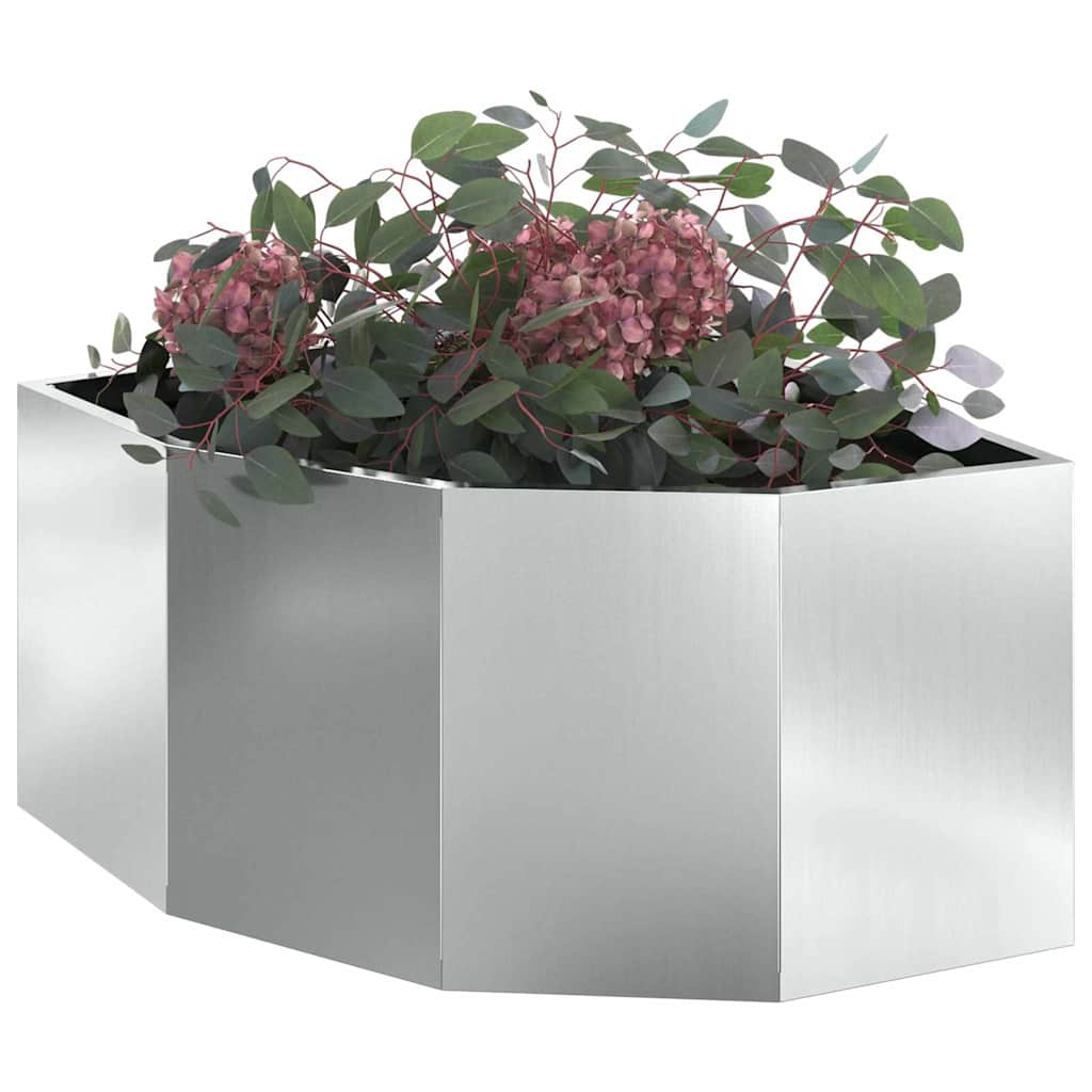 Hoek Plantbak Zilver 60 x 60 x 35 cm Gegalvaniseerd staal is nu te koop bij PeponiXL, paradijselijk wonen!