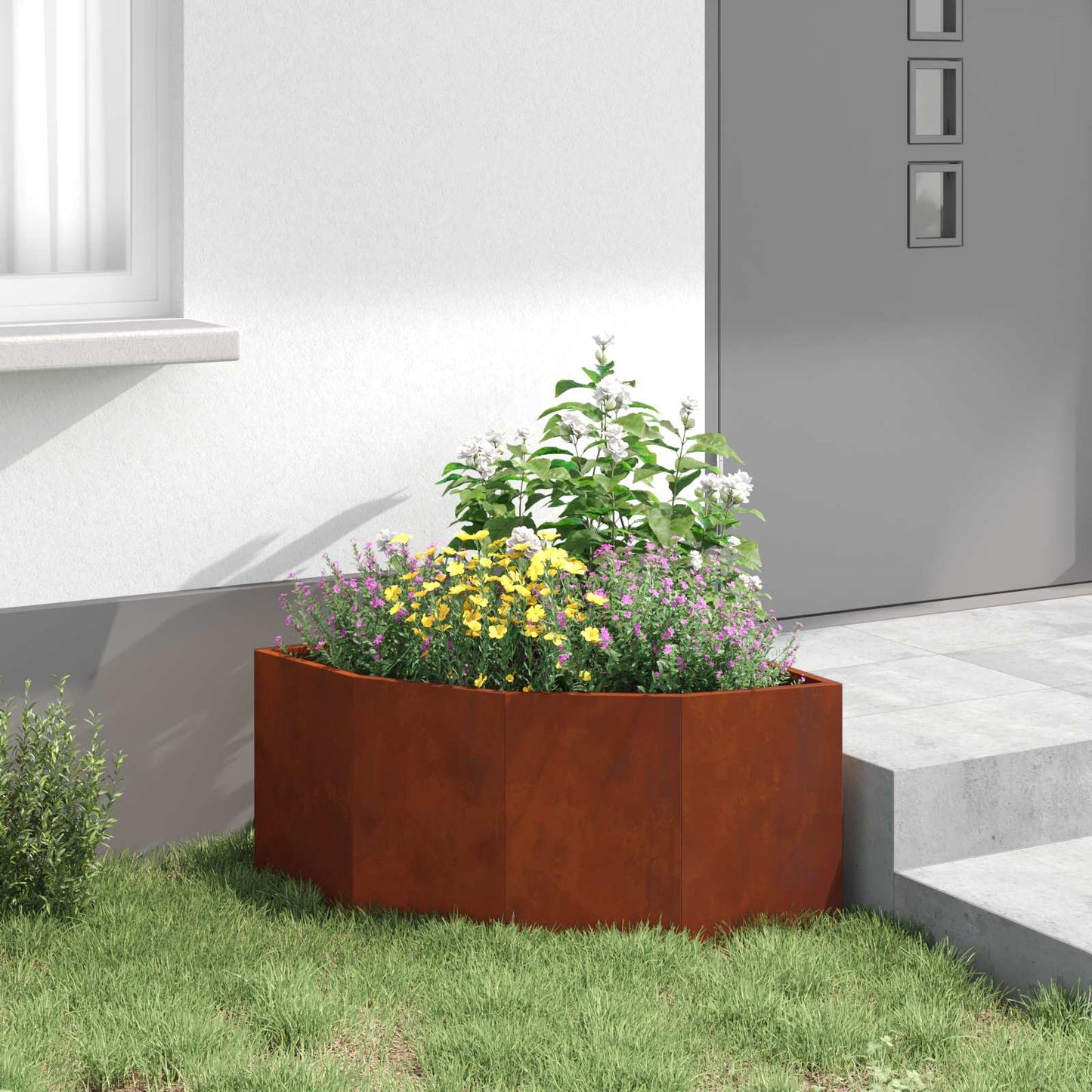 Hoek Plantbak Roestig 60 x 60 x 35 cm is nu te koop bij PeponiXL, paradijselijk wonen!