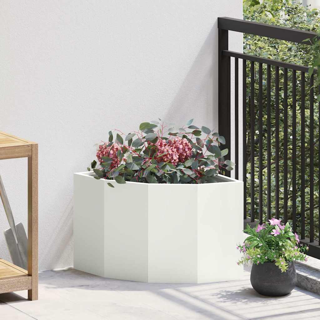 Hoek Plantbak Wit 45 x 45 x 35 cm Staal is nu te koop bij PeponiXL, paradijselijk wonen!