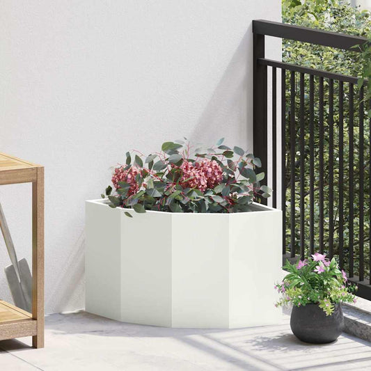 Hoek Plantbak Wit 45 x 45 x 35 cm Staal is nu te koop bij PeponiXL, paradijselijk wonen!